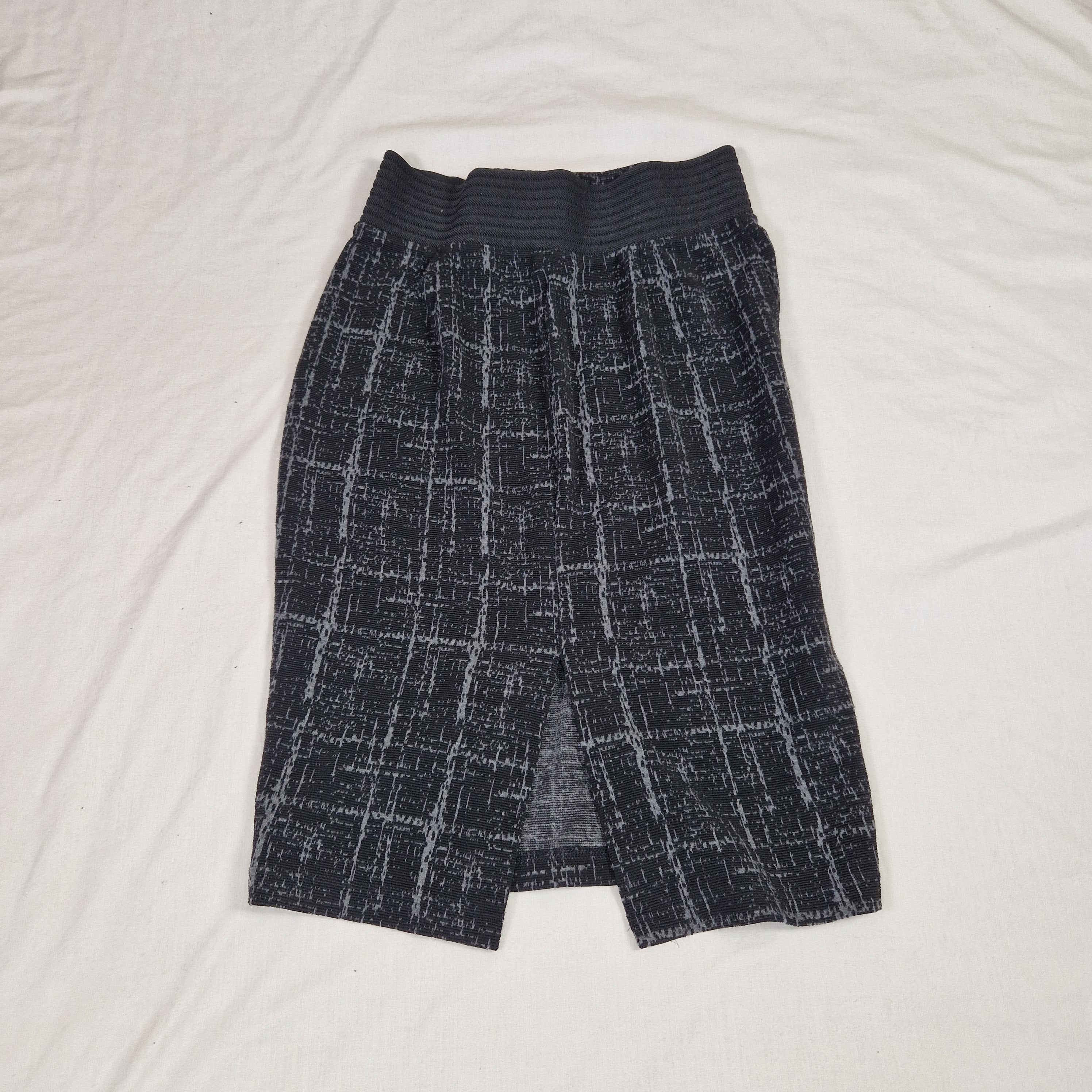 Next Womens Black Straight Midi Skirt UK 12 Polyester Viscose Preloved
