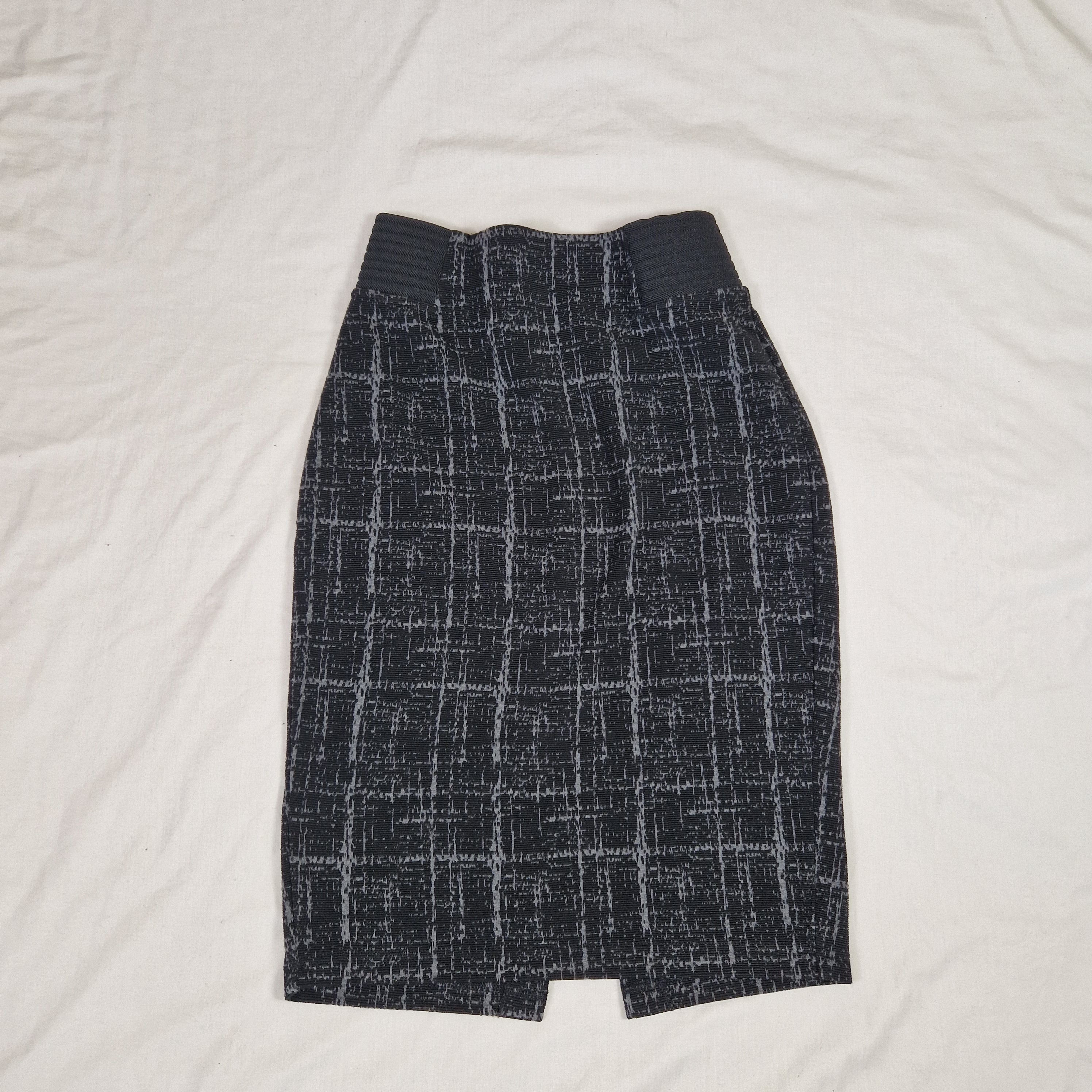Next Womens Black Straight Midi Skirt UK 12 Polyester Viscose Preloved
