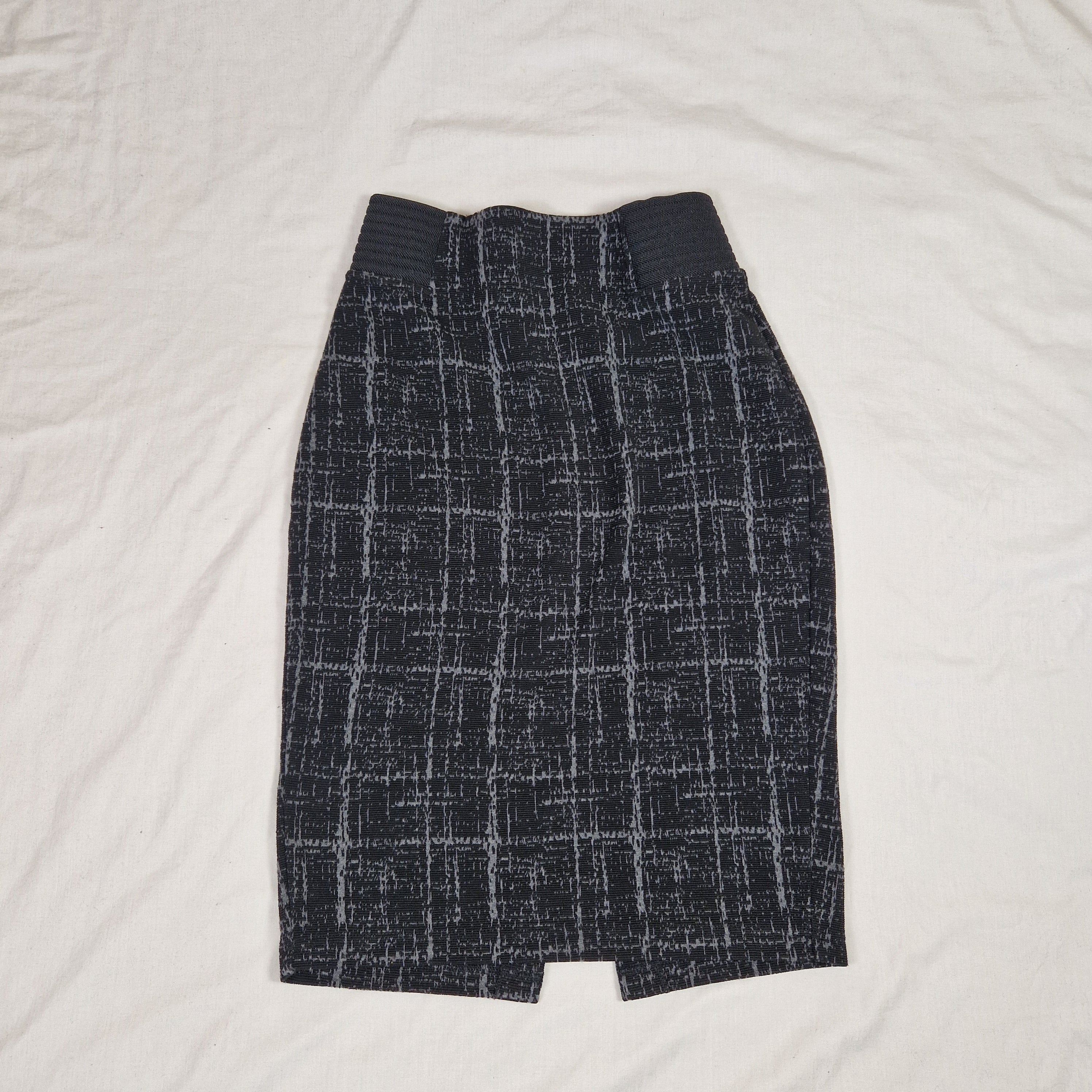 Next Womens Black Straight Midi Skirt UK 12 Polyester Viscose Preloved