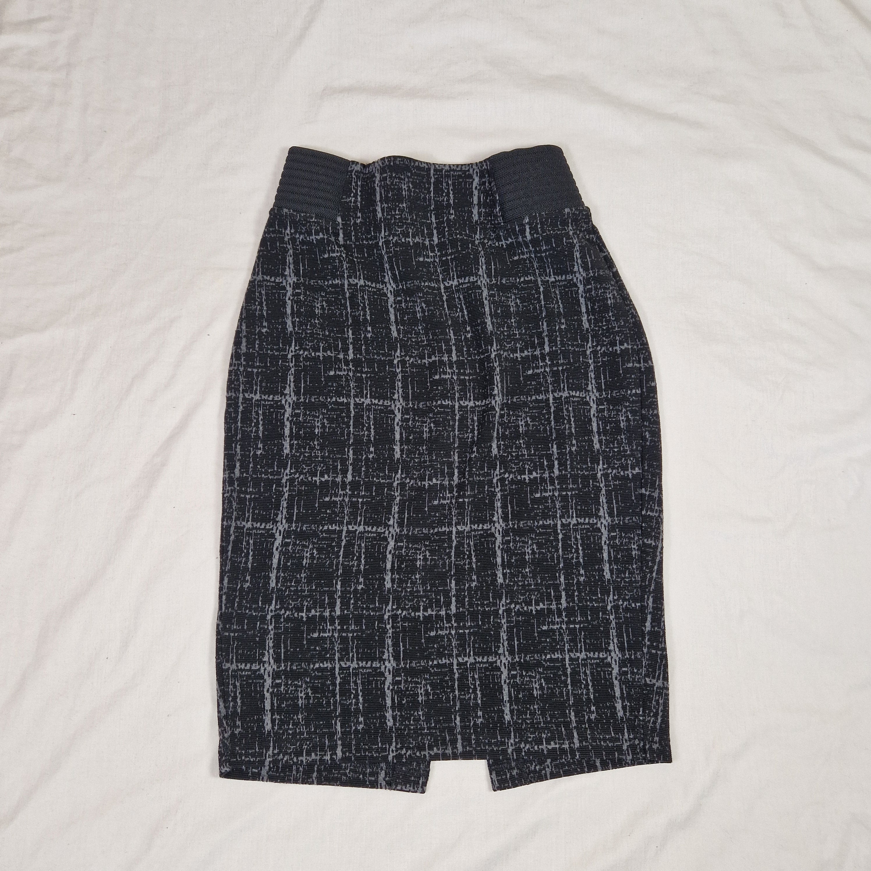 Next Womens Black Straight Midi Skirt UK 12 Polyester Viscose Preloved