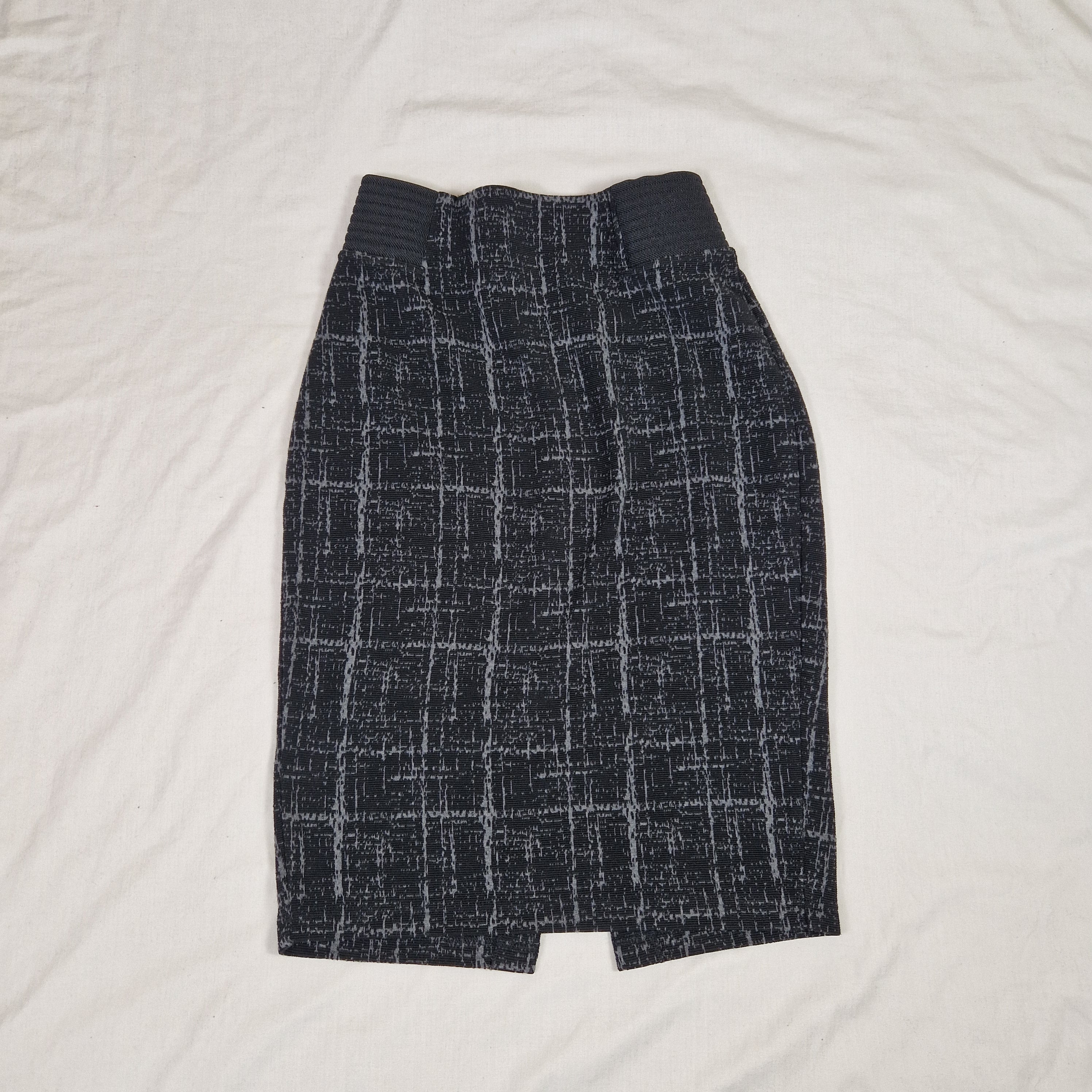 Next Womens Black Straight Midi Skirt UK 12 Polyester Viscose Preloved