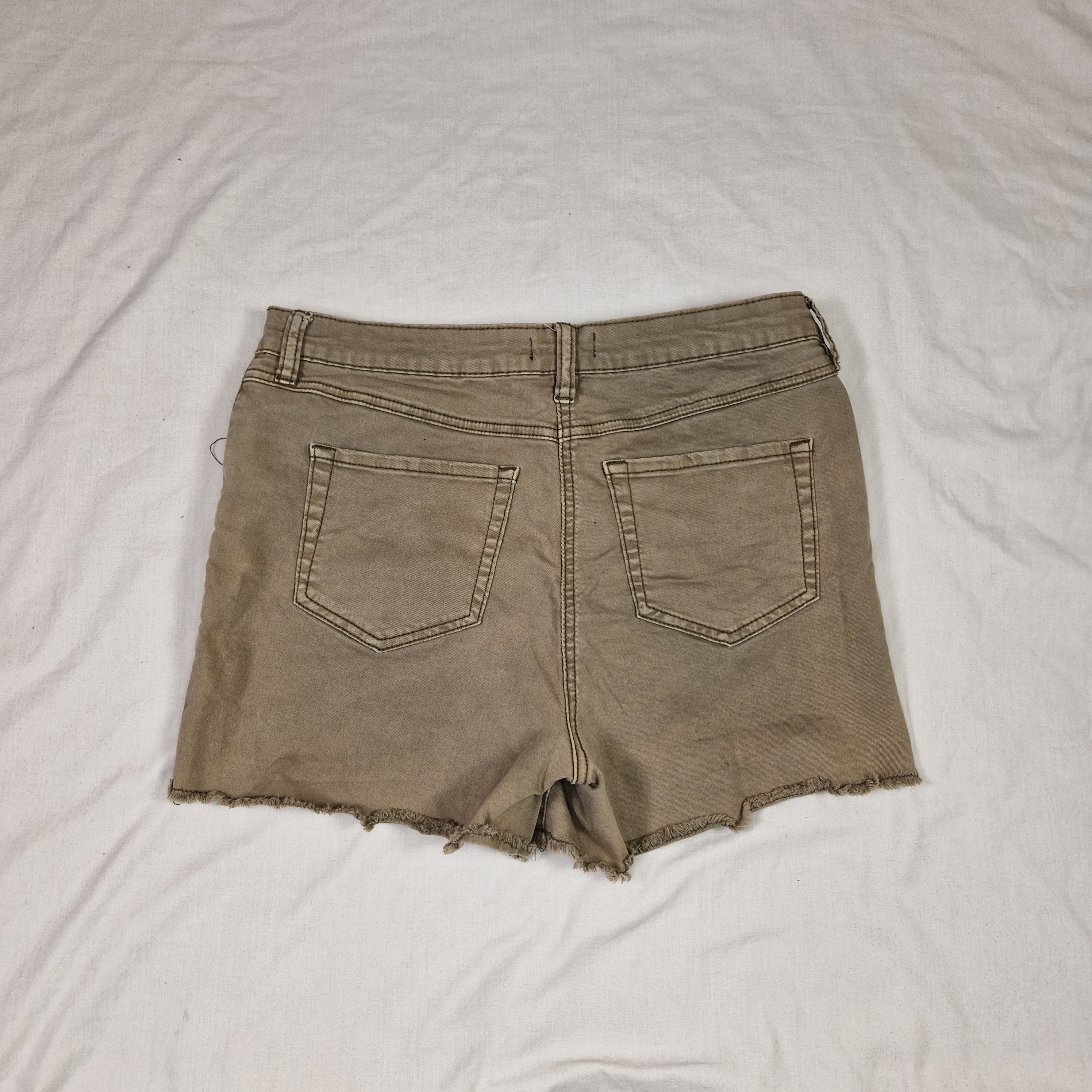 Unbranded Womens Brown Denim Shorts UK 12 W30 Cotton — Preloved