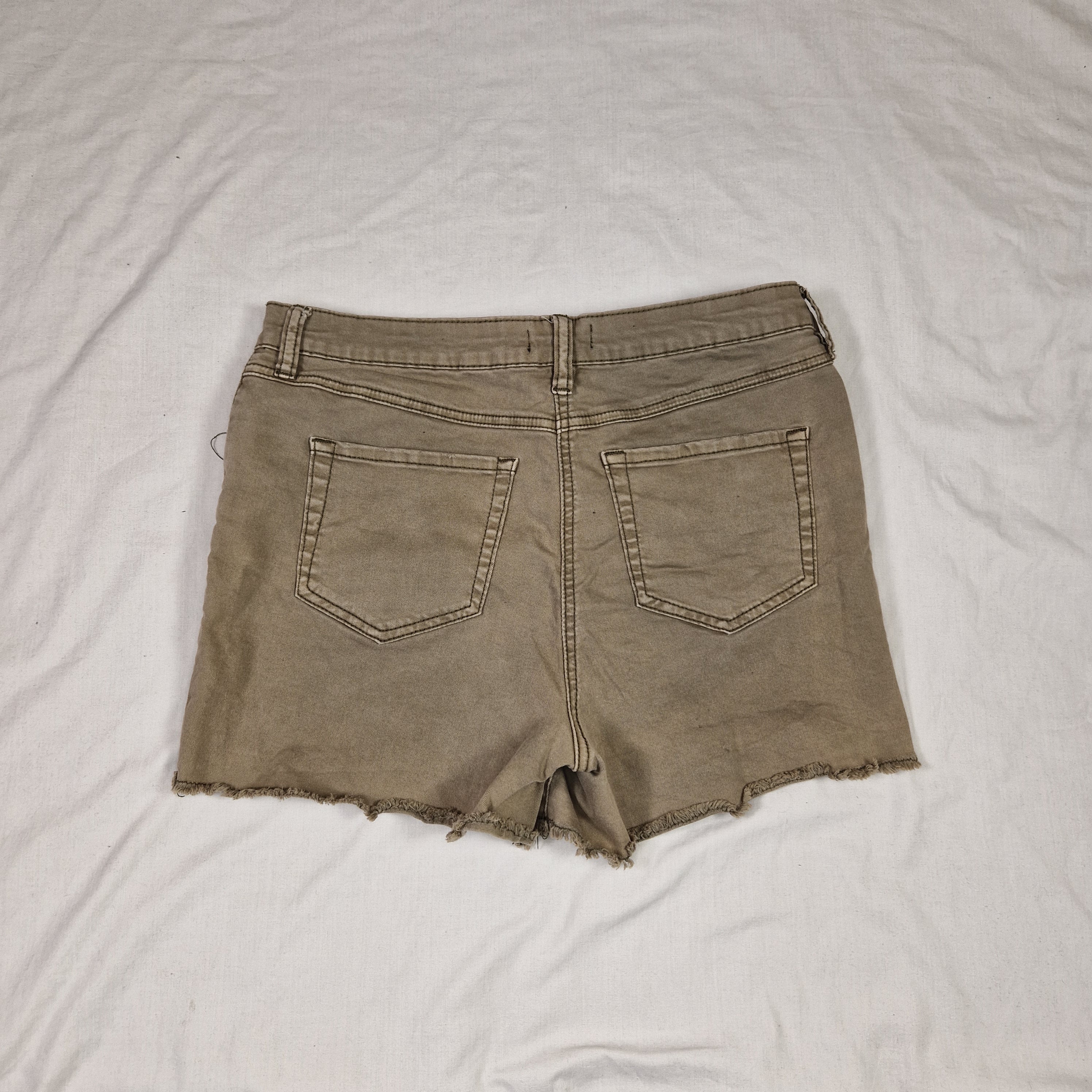 Unbranded Womens Brown Denim Shorts UK 12 W30 Cotton — Preloved