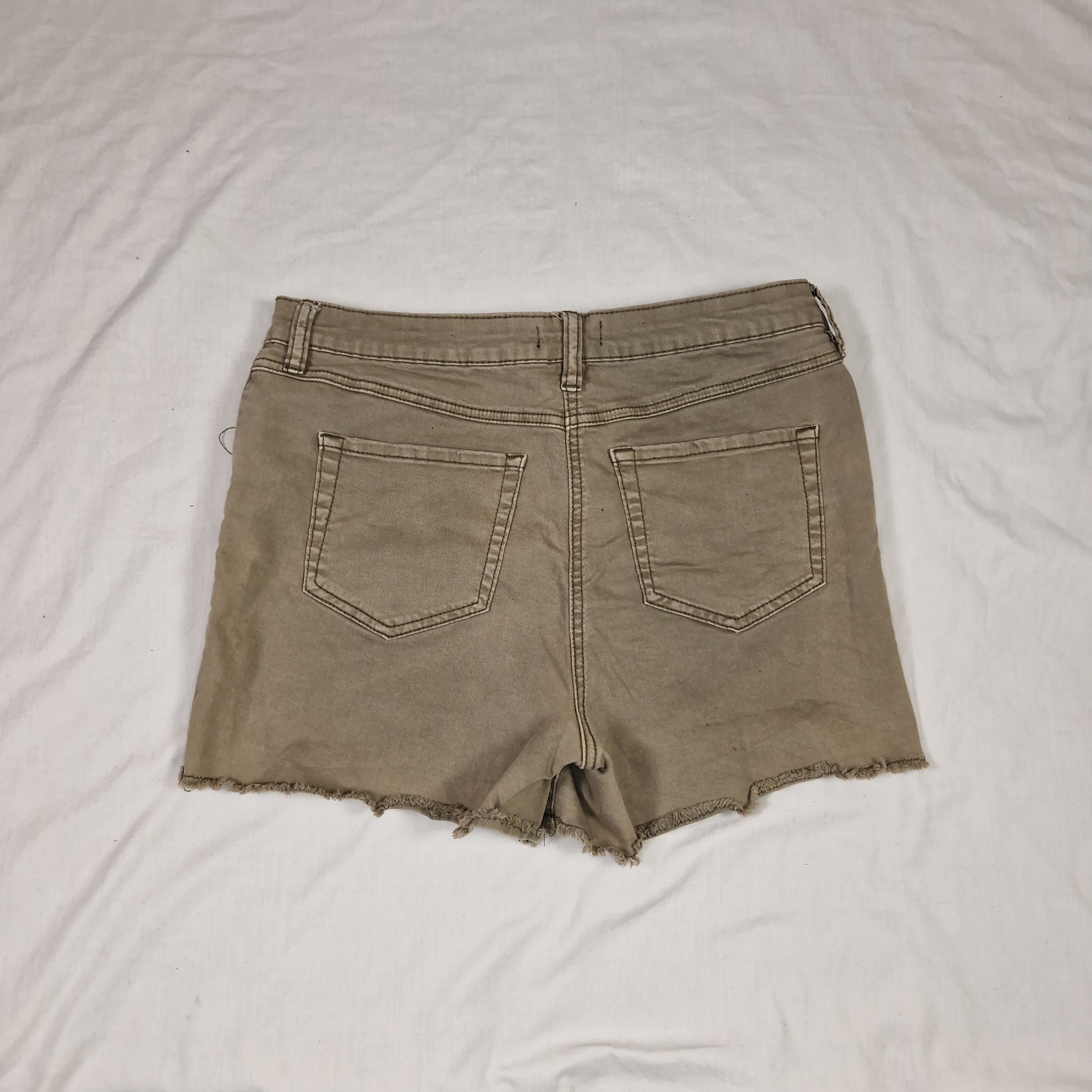 Unbranded Womens Brown Denim Shorts UK 12 W30 Cotton — Preloved