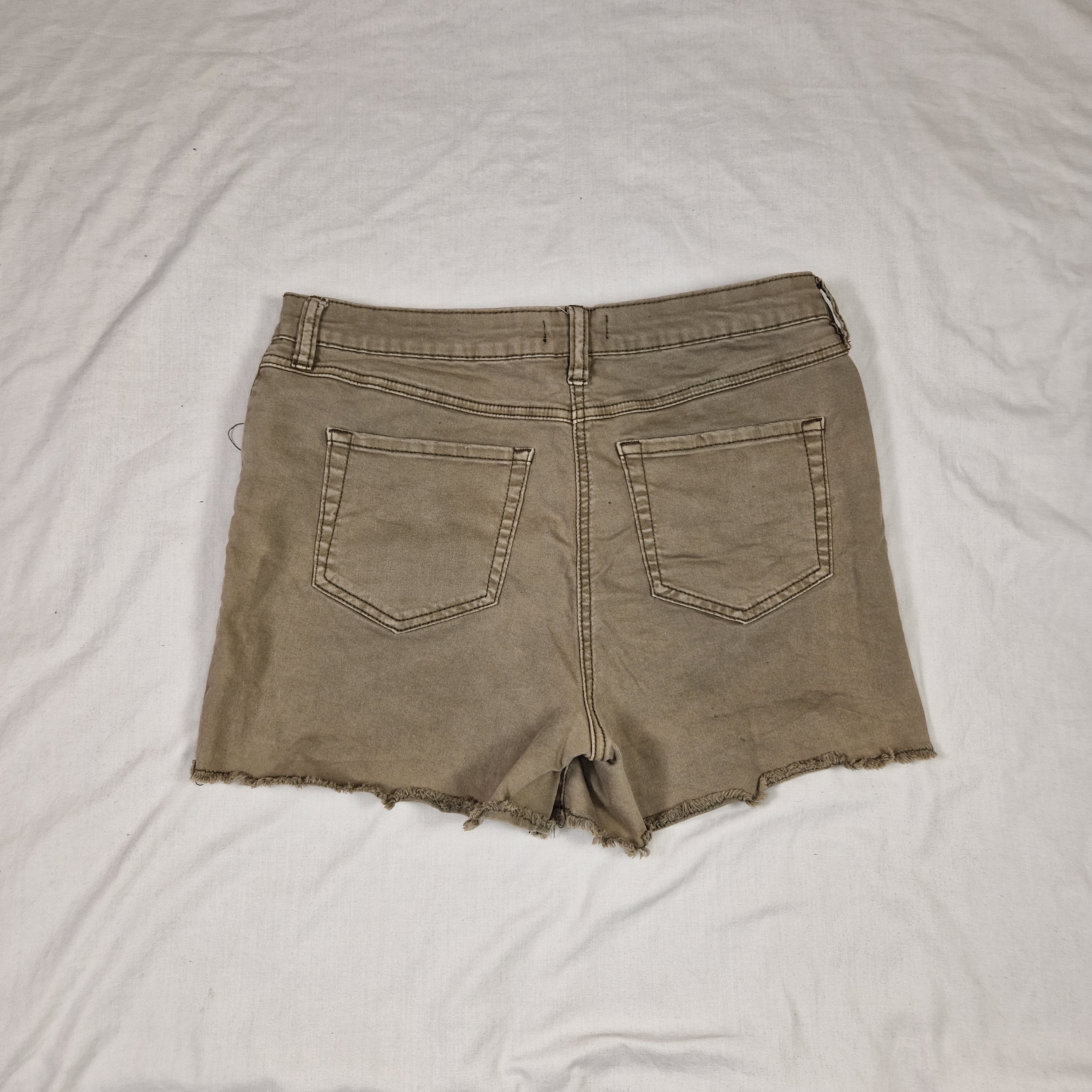 Unbranded Womens Brown Denim Shorts UK 12 W30 Cotton — Preloved