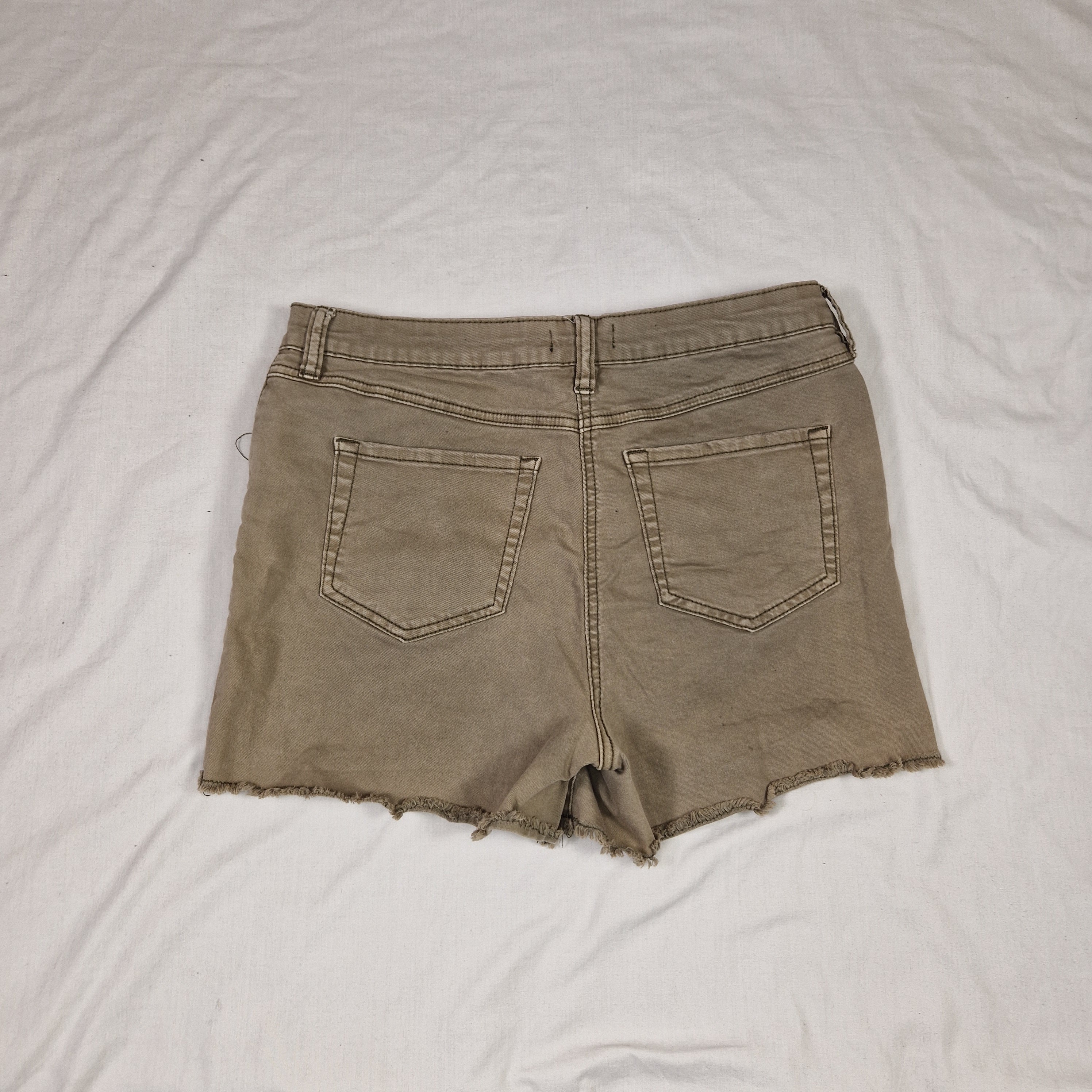 Unbranded Womens Brown Denim Shorts UK 12 W30 Cotton — Preloved