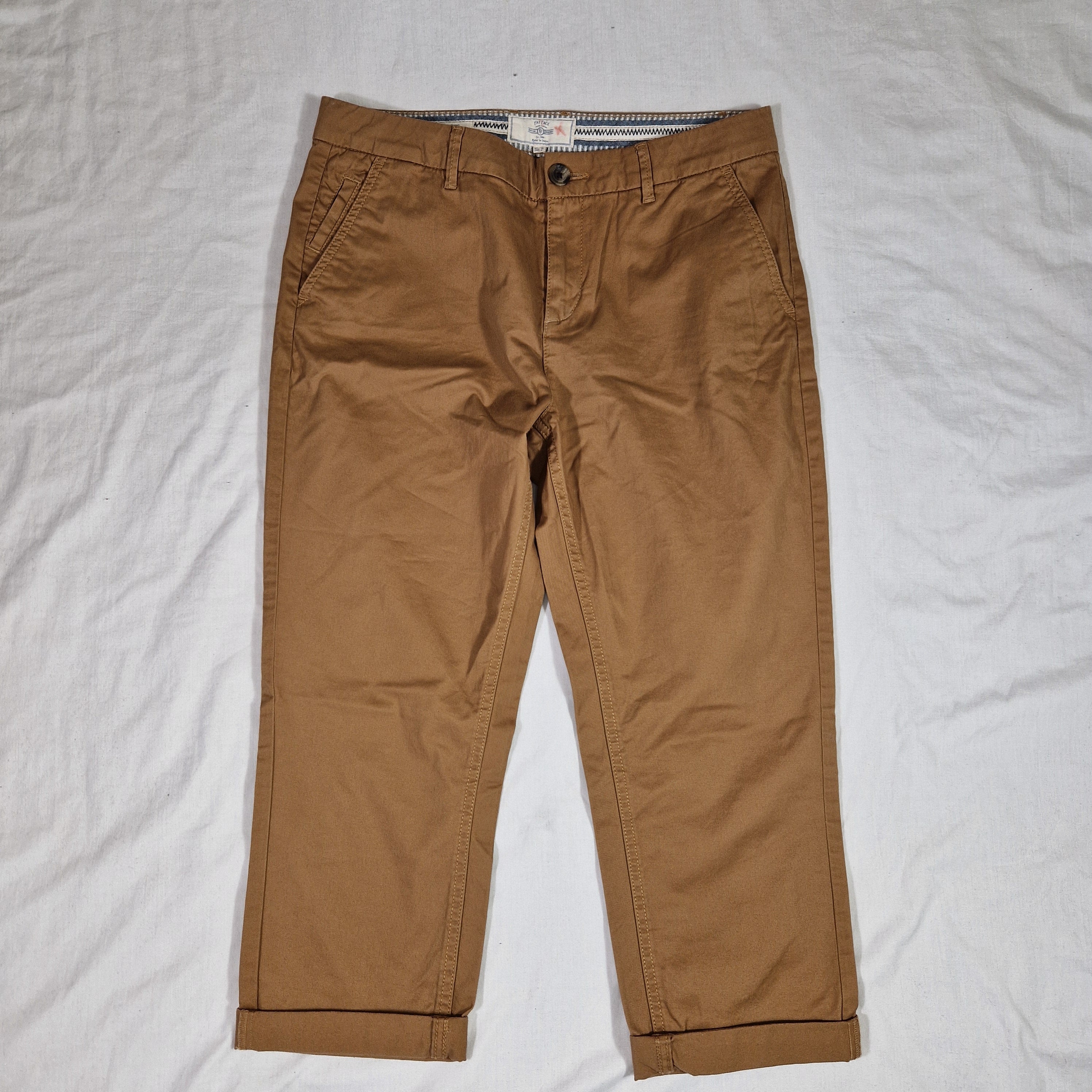 FatFace Womens Brown Cotton Chino Trousers UK 10 W30 L30 Preloved