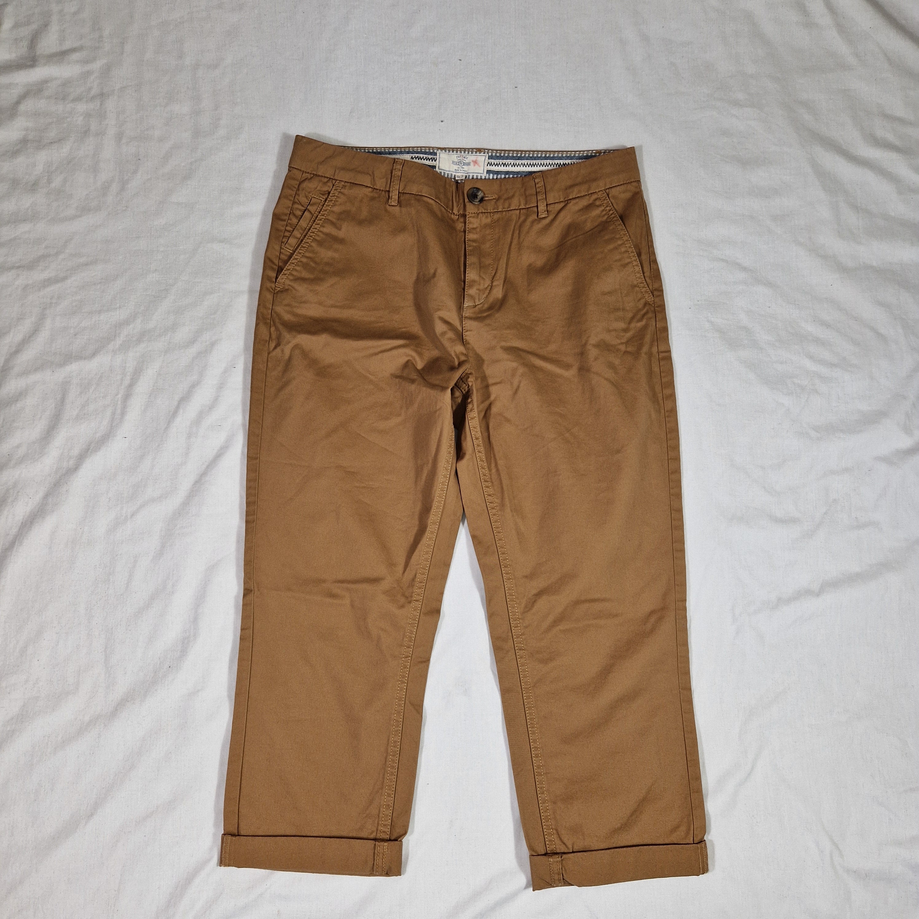 FatFace Womens Brown Cotton Chino Trousers UK 10 W30 L30 Preloved