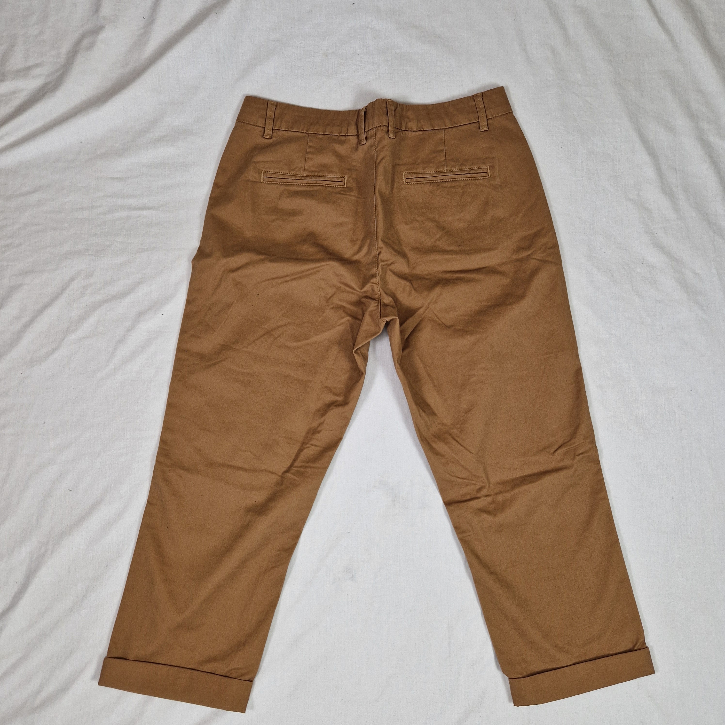 FatFace Womens Brown Cotton Chino Trousers UK 10 W30 L30 Preloved