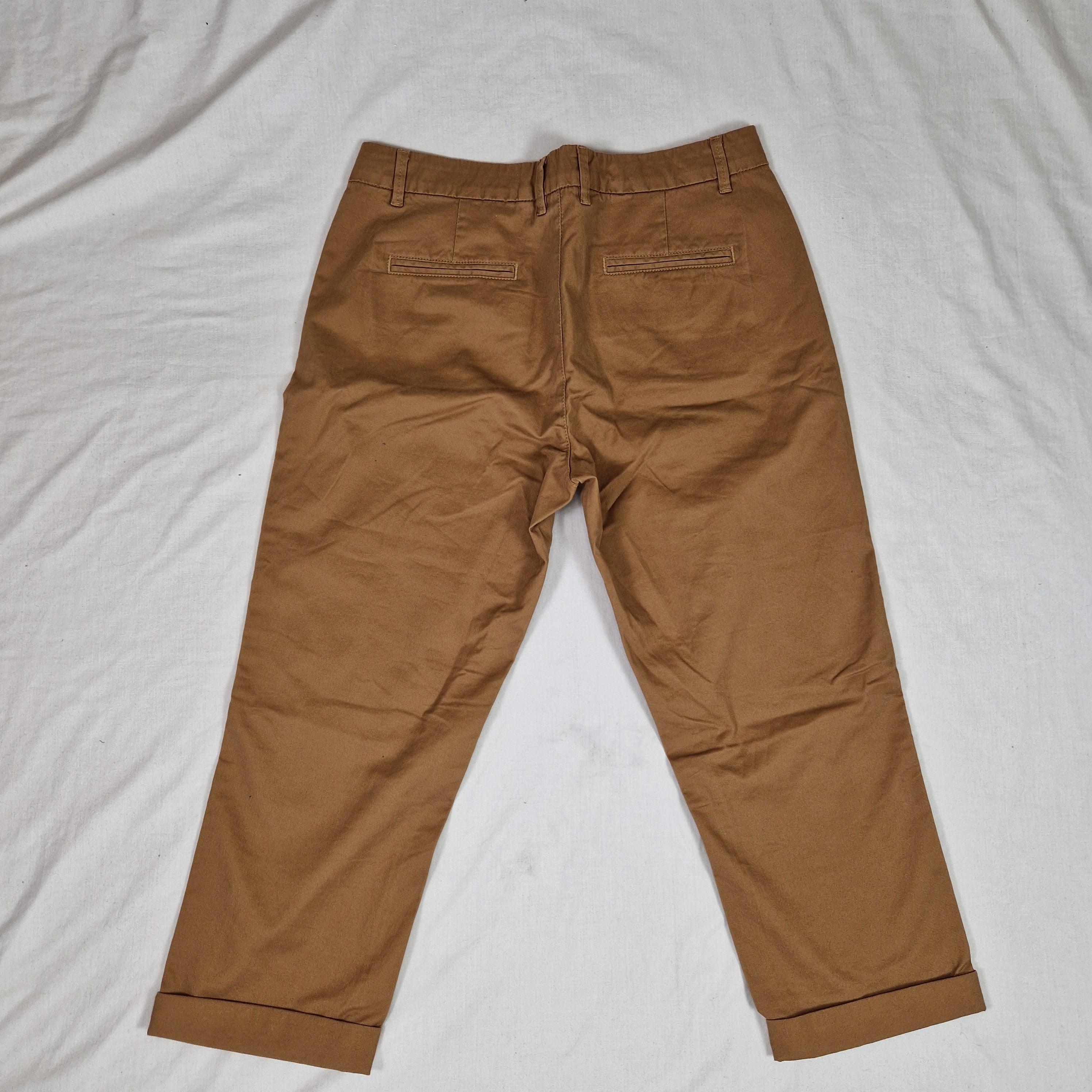 FatFace Womens Brown Cotton Chino Trousers UK 10 W30 L30 Preloved