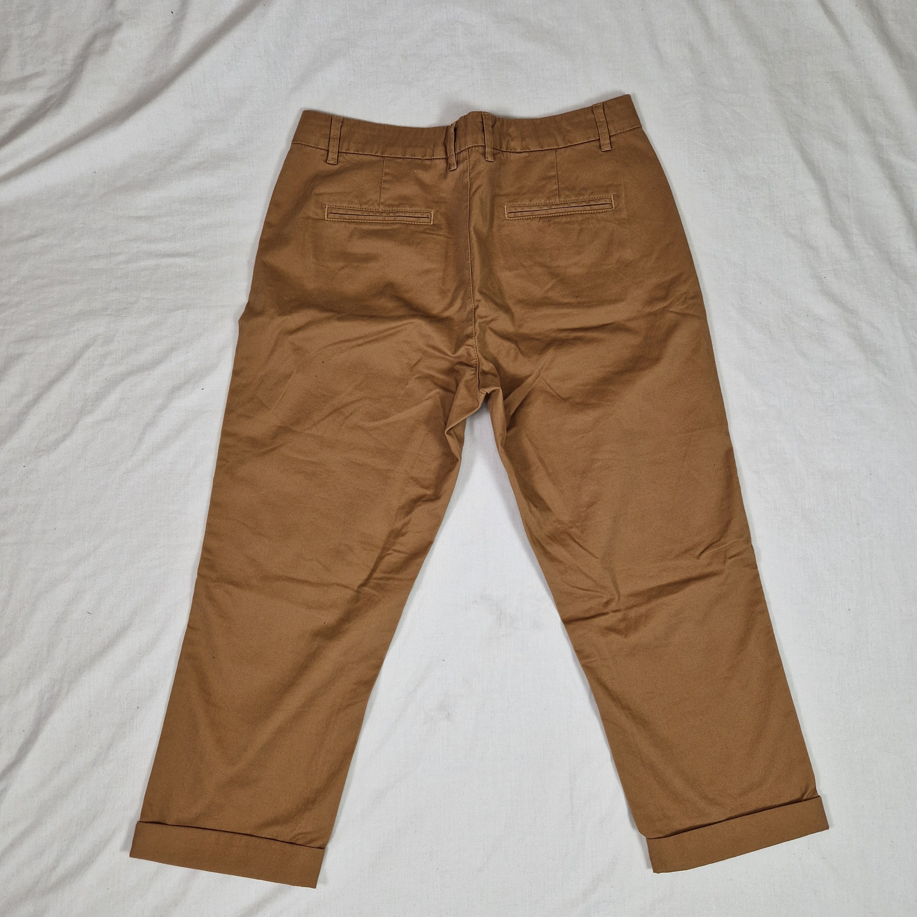 FatFace Womens Brown Cotton Chino Trousers UK 10 W30 L30 Preloved