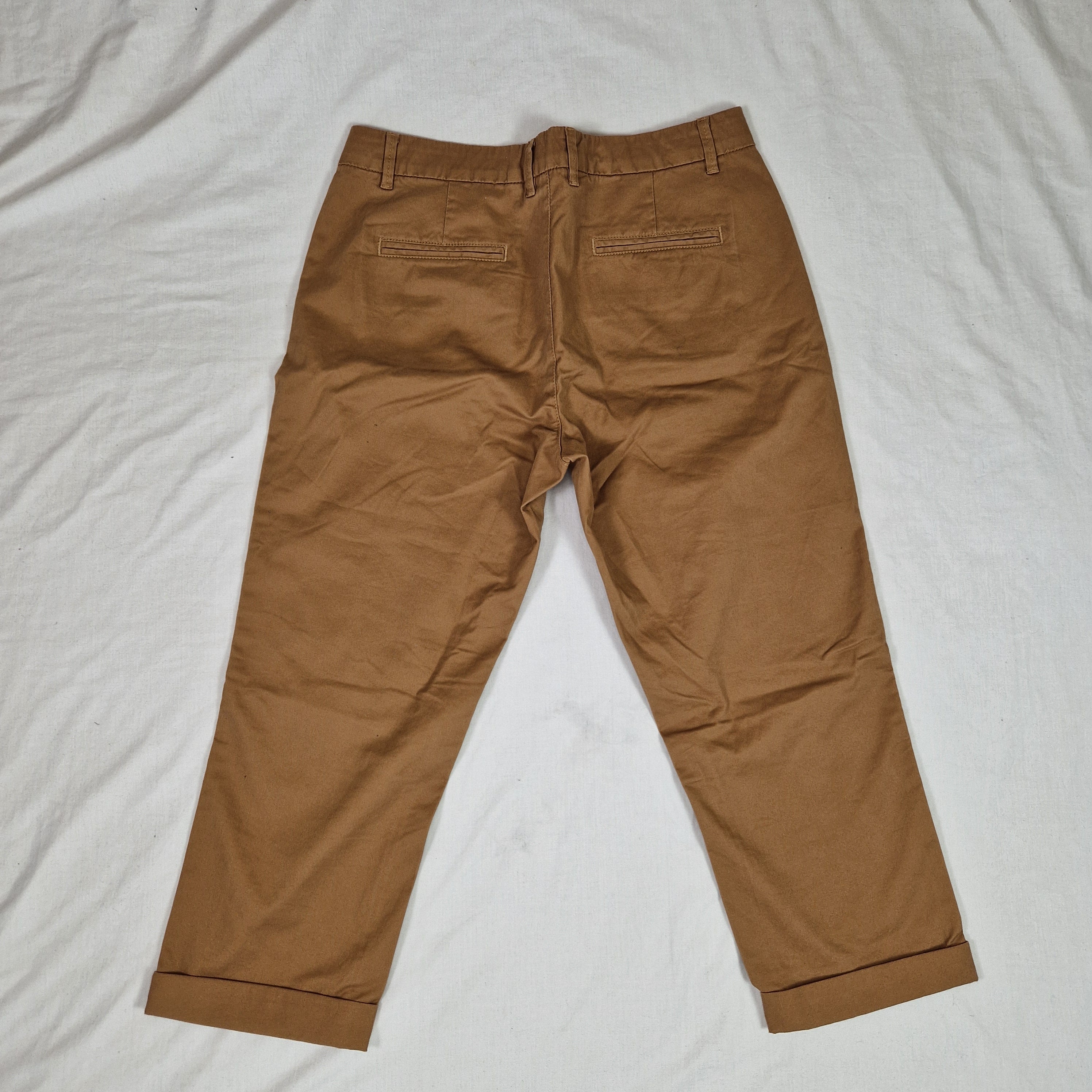 FatFace Womens Brown Cotton Chino Trousers UK 10 W30 L30 Preloved
