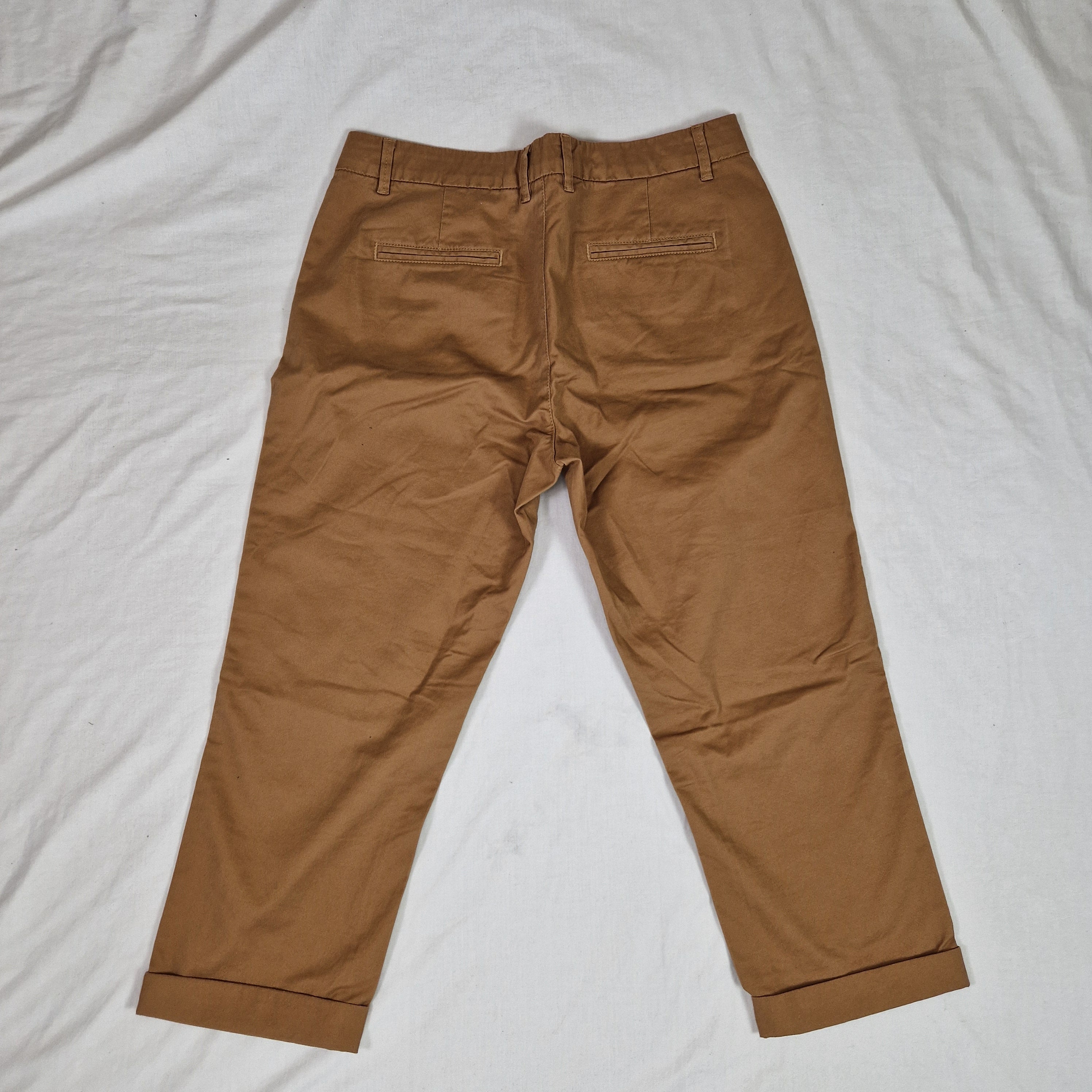 FatFace Womens Brown Cotton Chino Trousers UK 10 W30 L30 Preloved
