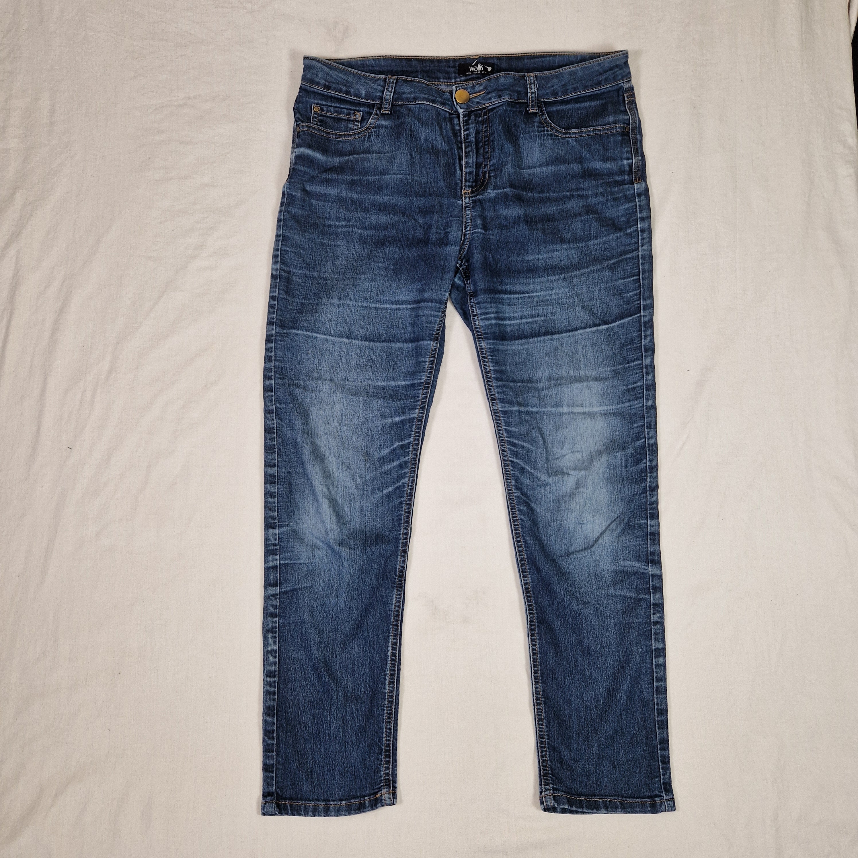 Wallis Womens Blue Straight Leg Jeans UK 14 W36 L26 Preloved