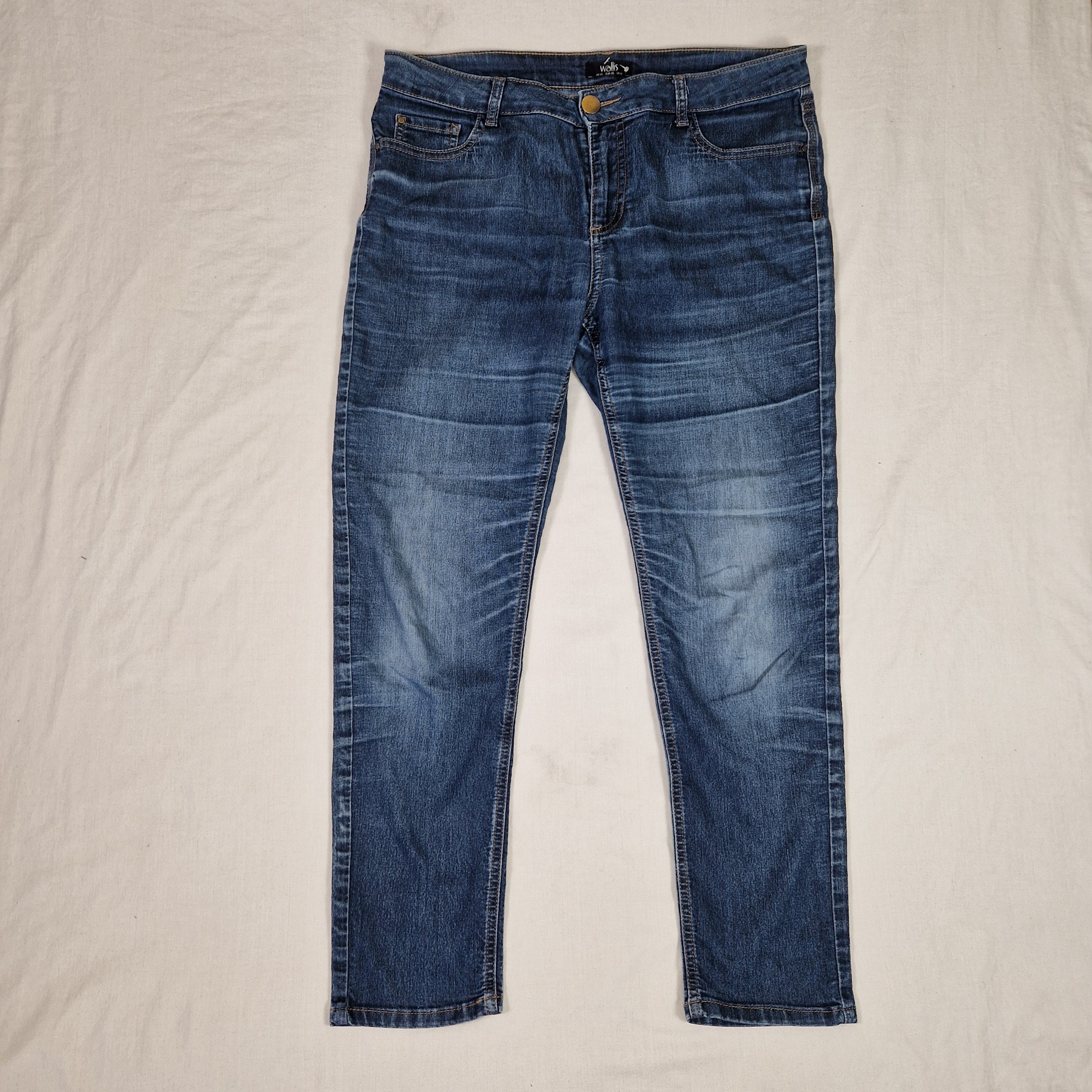 Wallis Womens Blue Straight Leg Jeans UK 14 W36 L26 Preloved