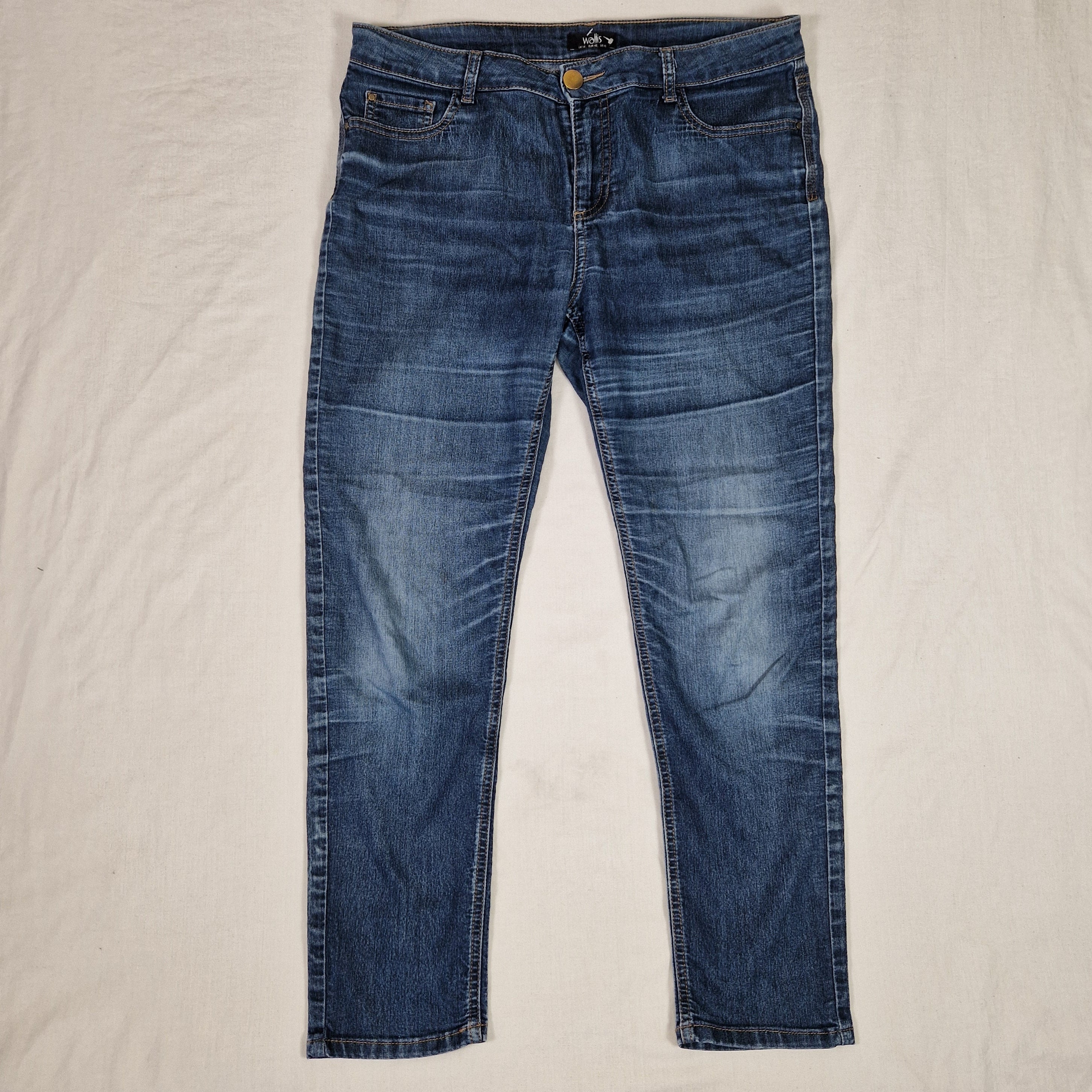 Wallis Womens Blue Straight Leg Jeans UK 14 W36 L26 Preloved