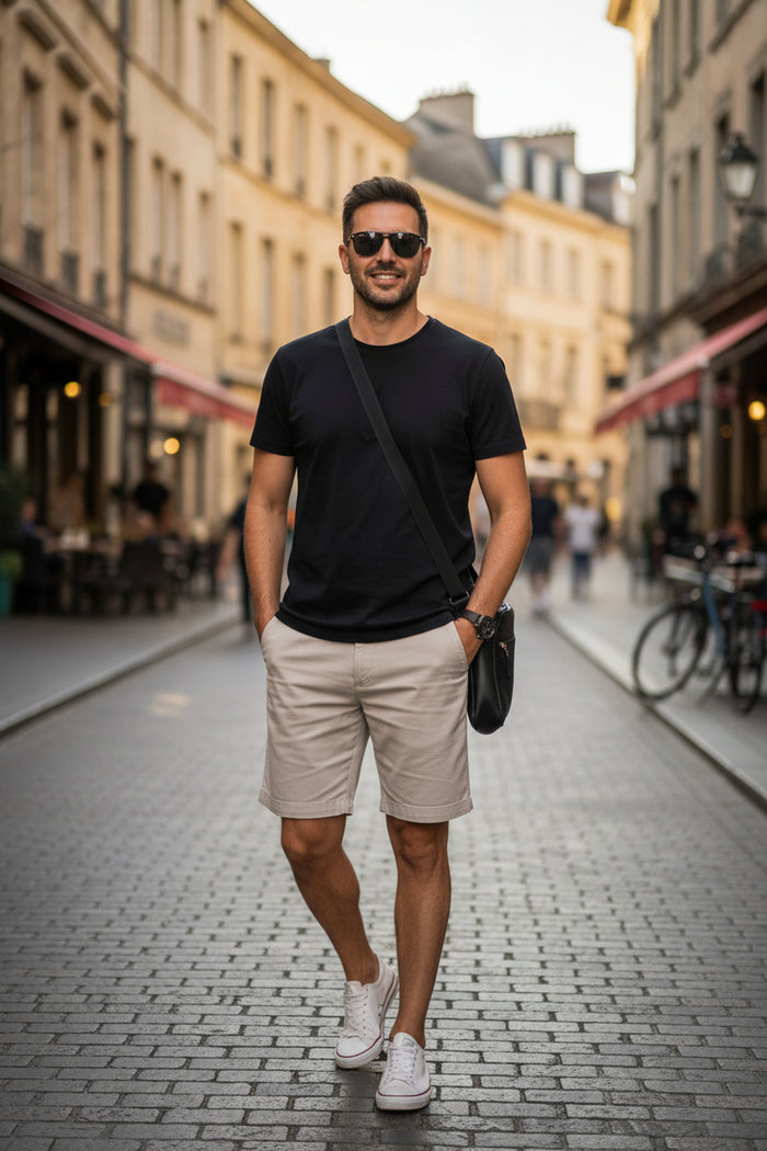 BHS Mens Beige Cotton Shorts UK W36 — Preloved