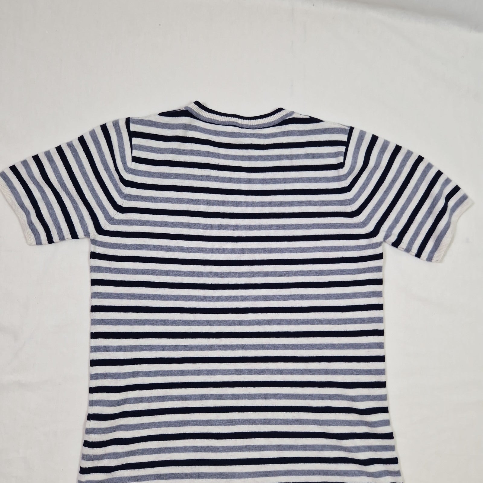 Dorothy Perkins Womens T Shirt striped black white grey cotton UK10