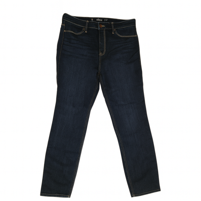 Hollister men's slim fit jeans in a dark blue wash with an ultra high rise.