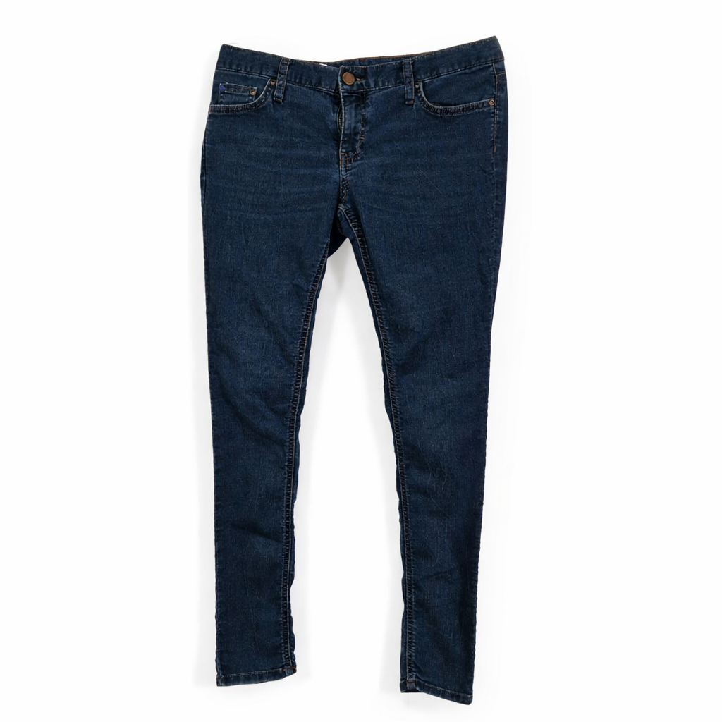 Gap women's mid-rise slim fit blue stretch denim jeggings with five-pocket styling.