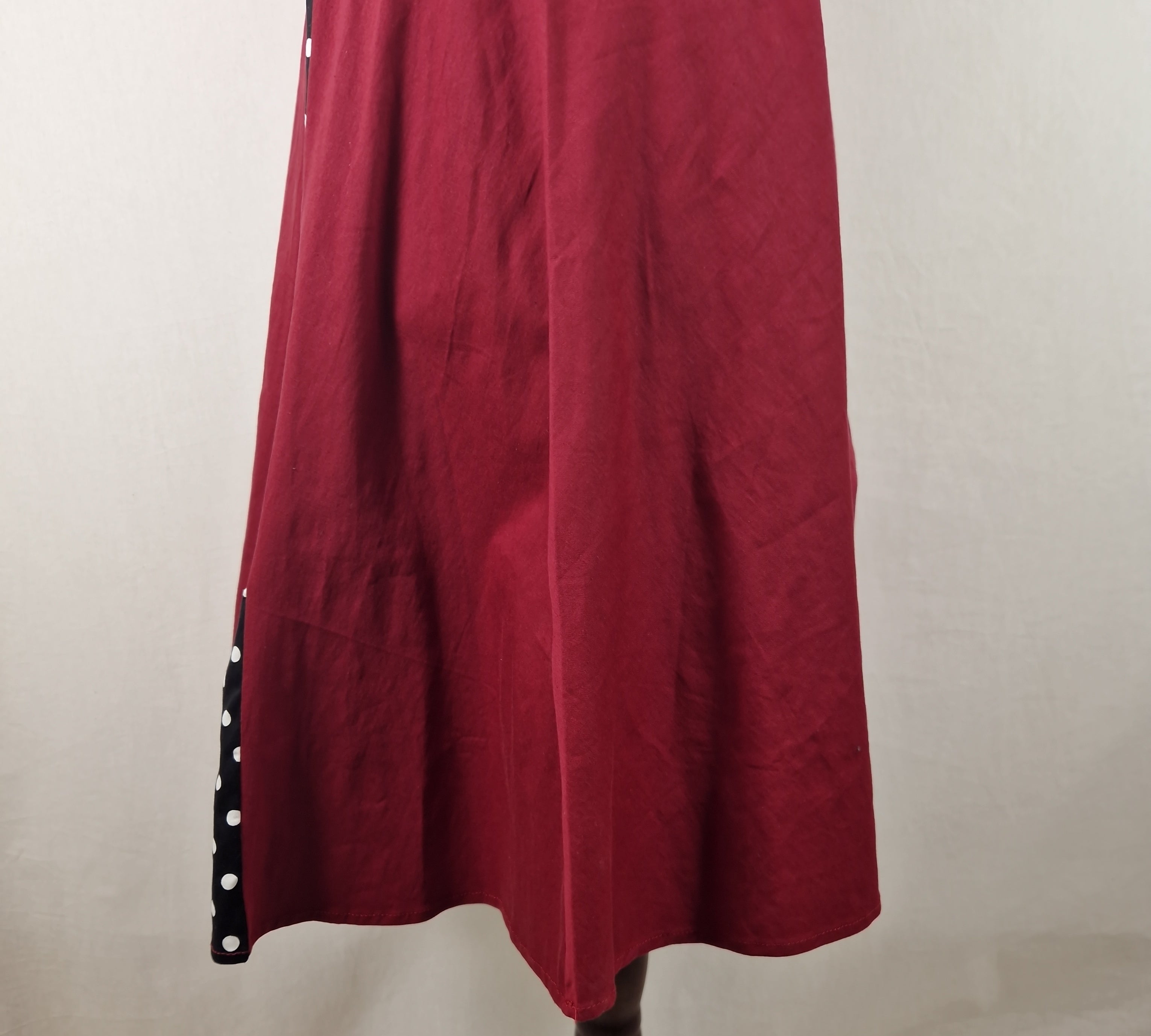 Axoe Womens A Line Midi Dress Sleeveless Cotton Summer Red UK 2XL