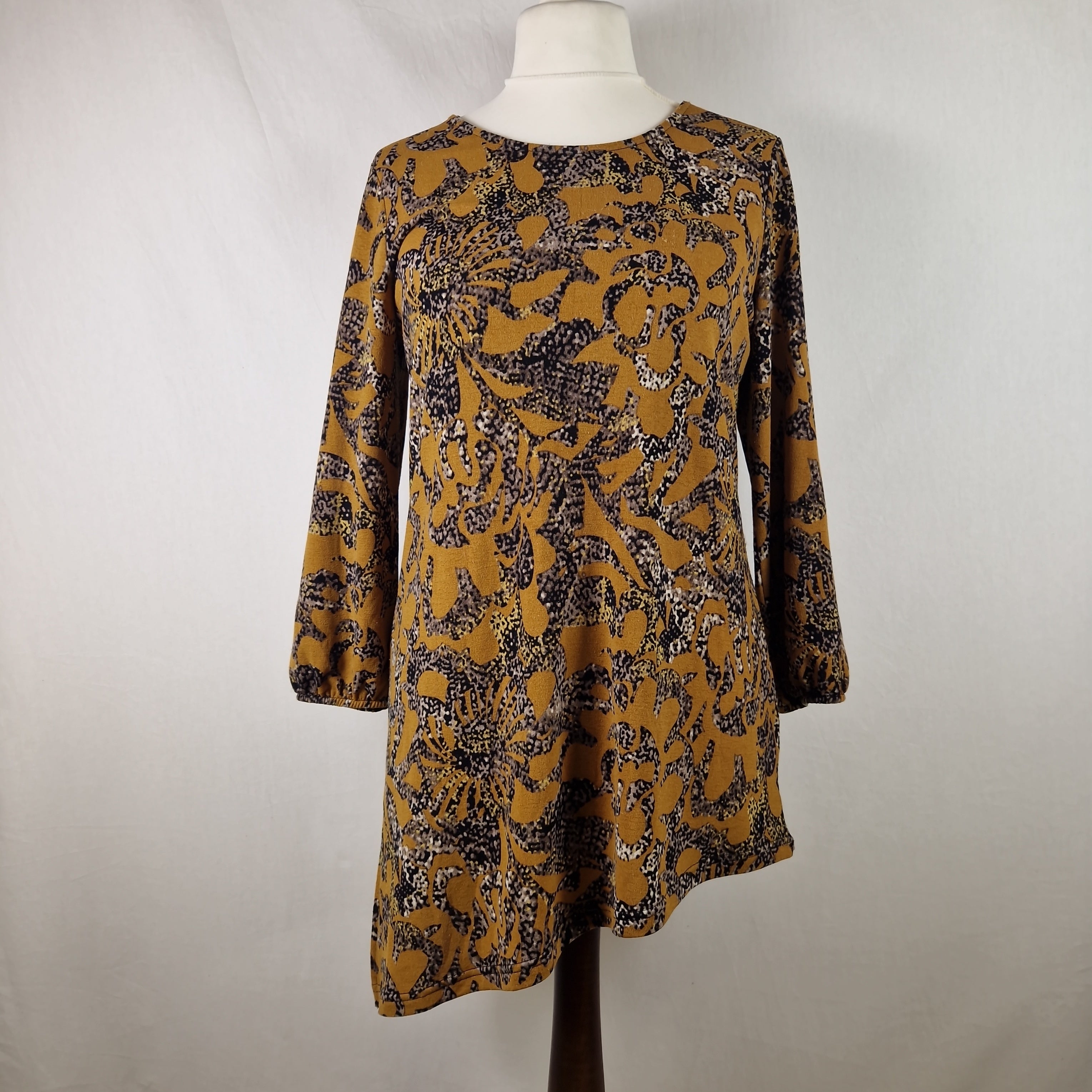Klass Women's Tunic Top Asymmetric Hem Yellow UK L