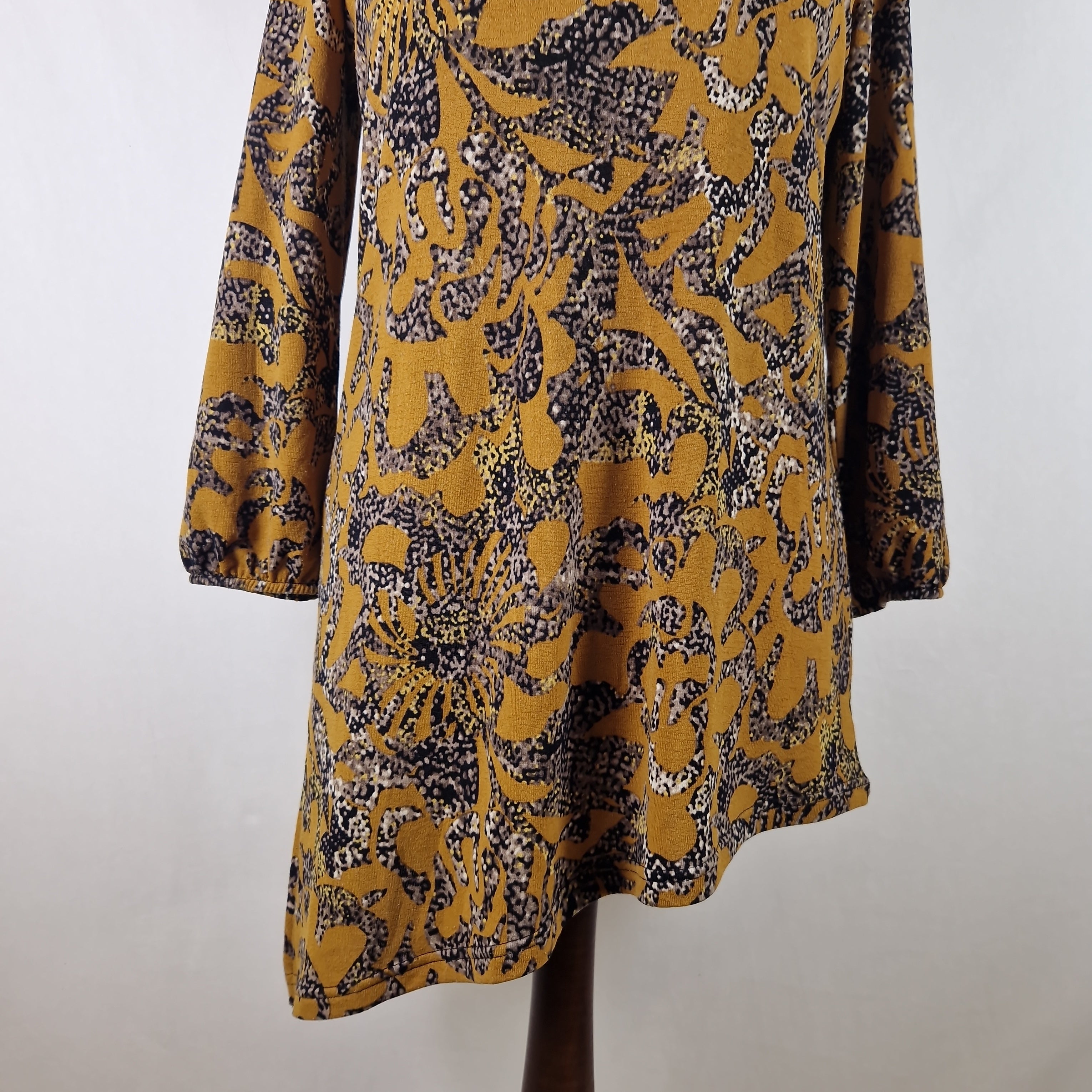 Klass Women's Tunic Top Asymmetric Hem Yellow UK L