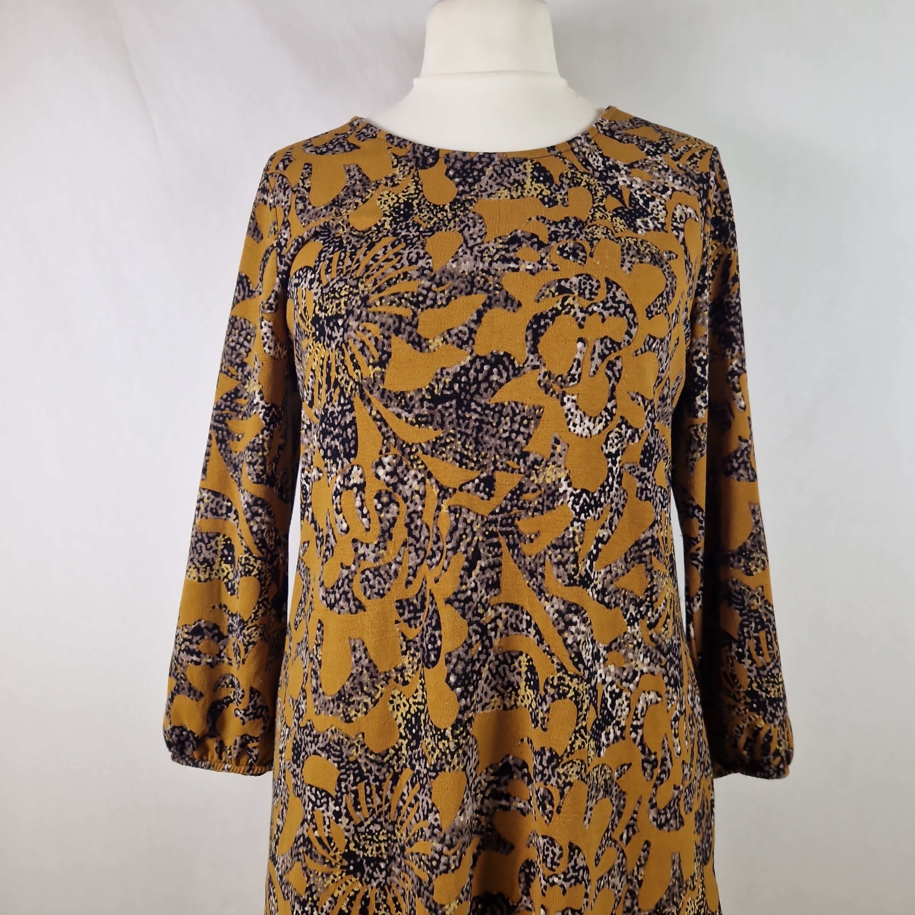 Klass Women's Tunic Top Asymmetric Hem Yellow UK L