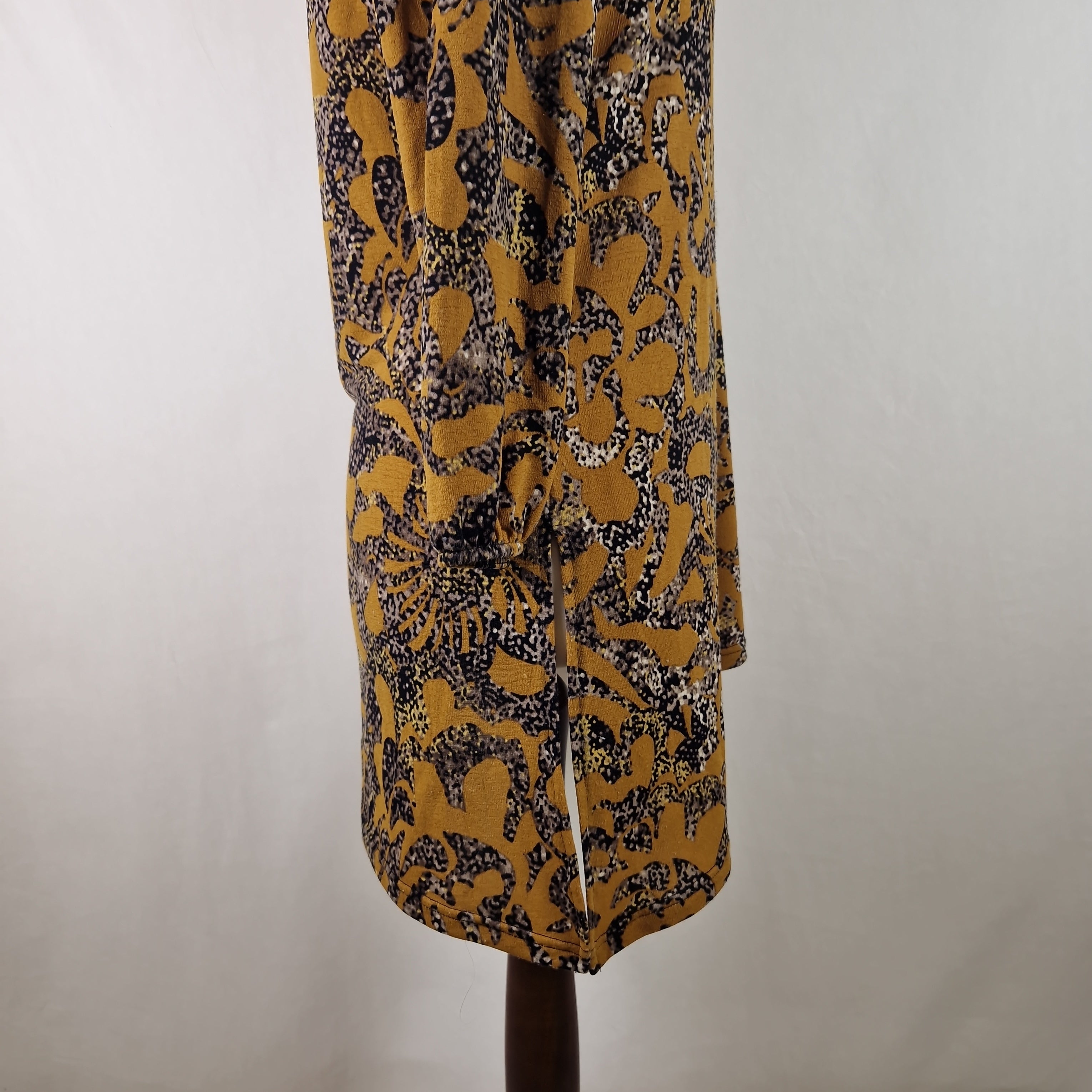 Klass Women's Tunic Top Asymmetric Hem Yellow UK L