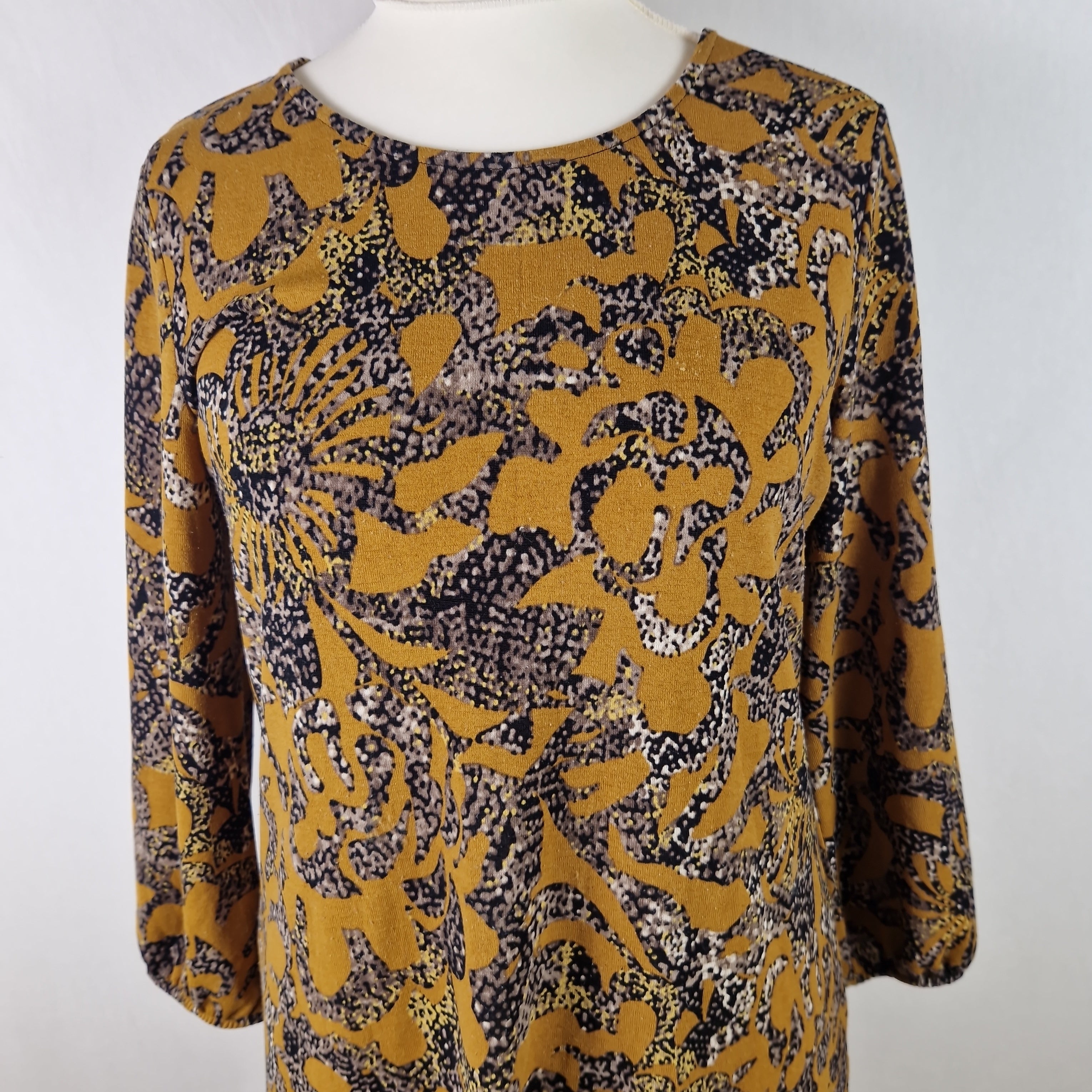 Klass Women's Tunic Top Asymmetric Hem Yellow UK L