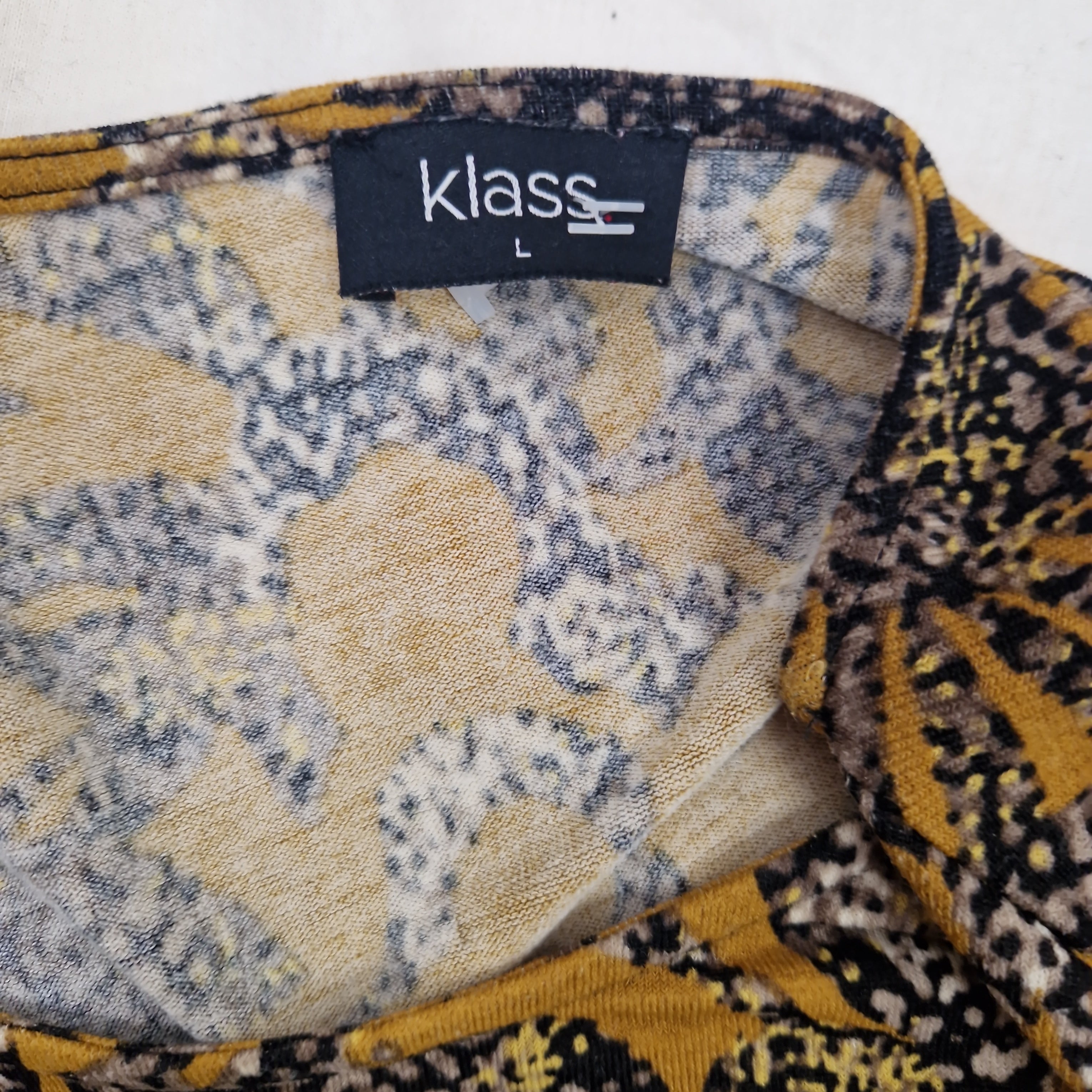 Klass Women's Tunic Top Asymmetric Hem Yellow UK L