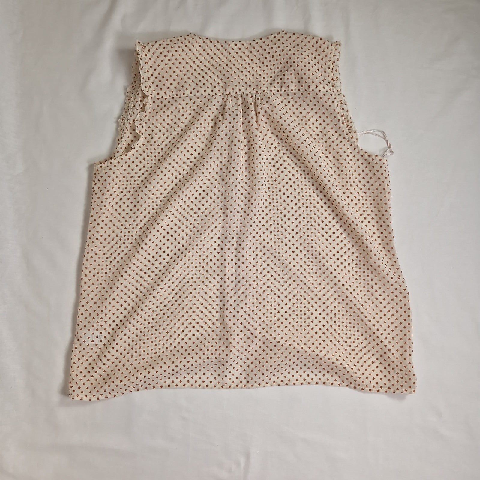 F&F Womens Blouse Top cream brown dots UK 22 India 100% polyester