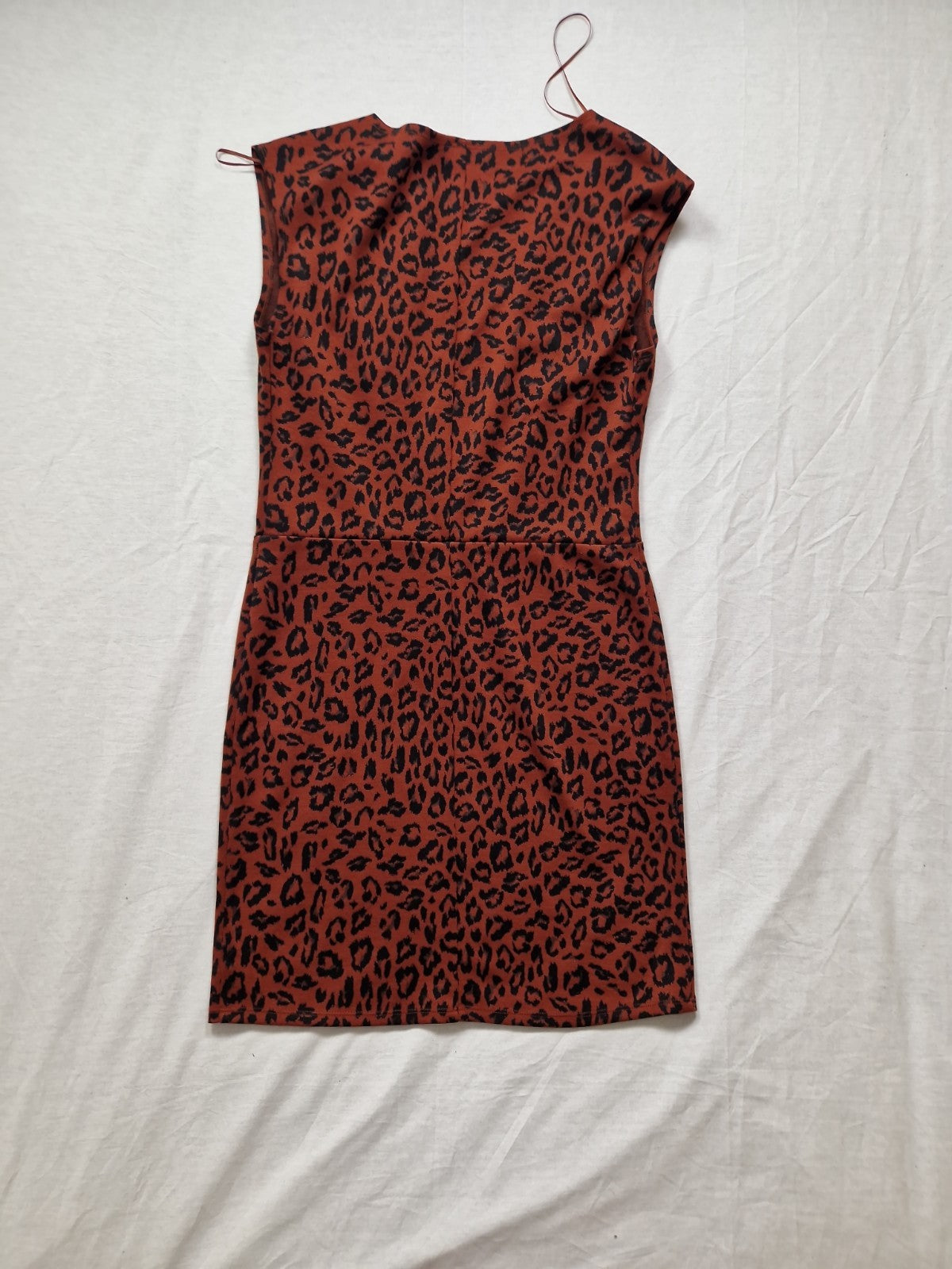 New Look Womens Maroon Leopard Print Shift Dress UK 12 Polyester