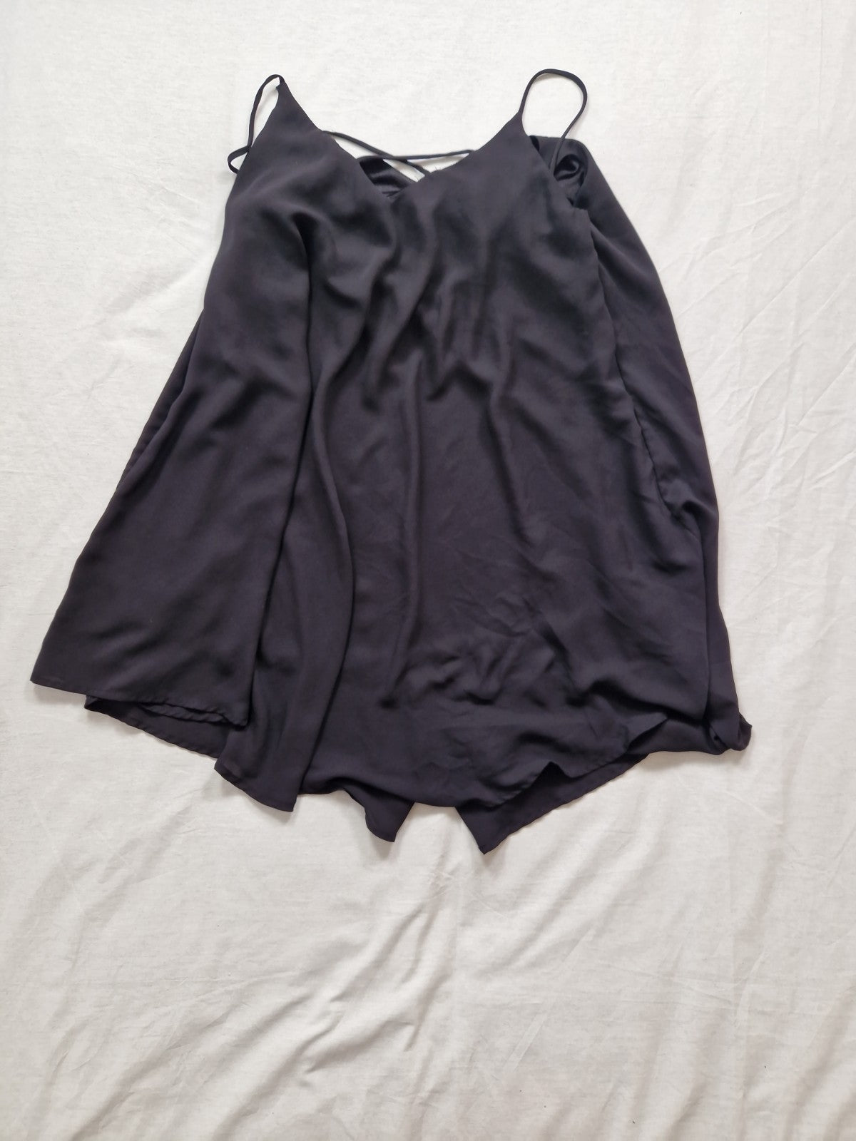 Shein Womens Black Sleeveless Blouse Off Shoulder UK S Chiffon Polyester