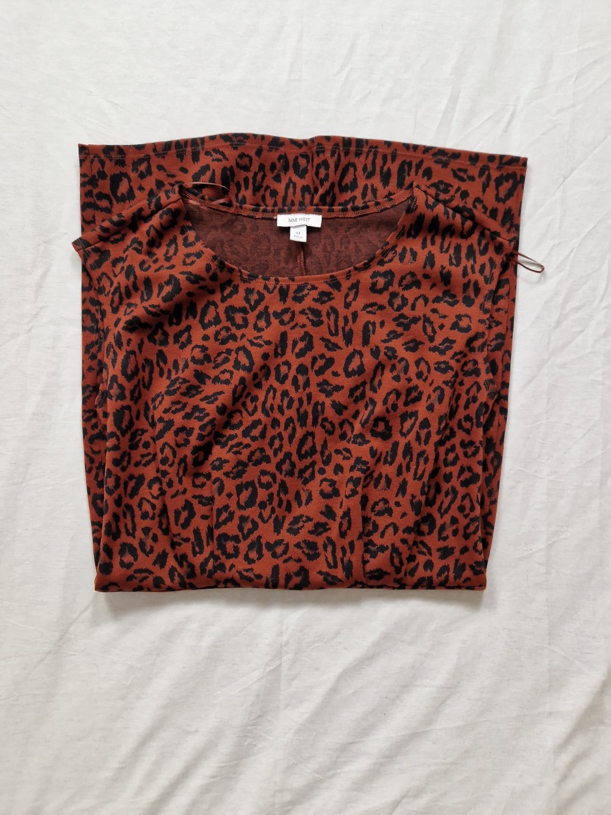 New Look Womens Maroon Leopard Print Shift Dress UK 12 Polyester