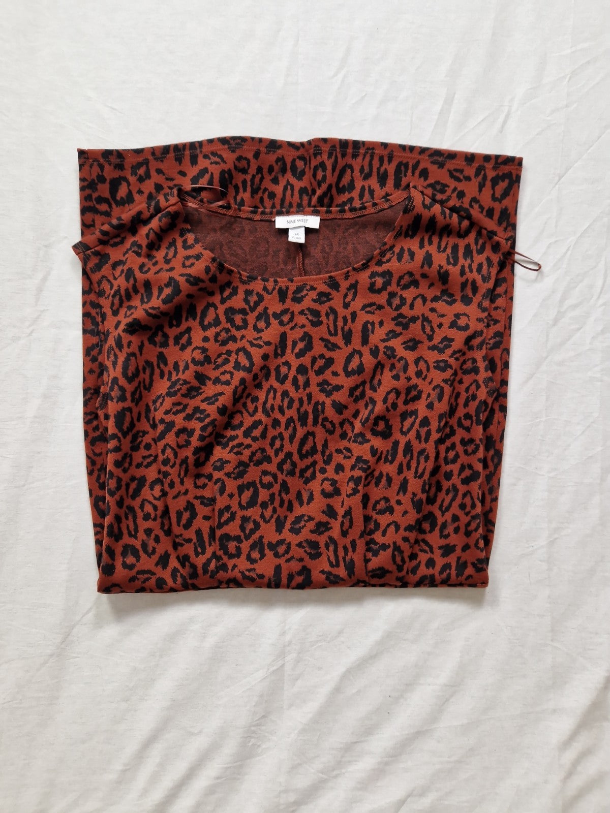 New Look Womens Maroon Leopard Print Shift Dress UK 12 Polyester