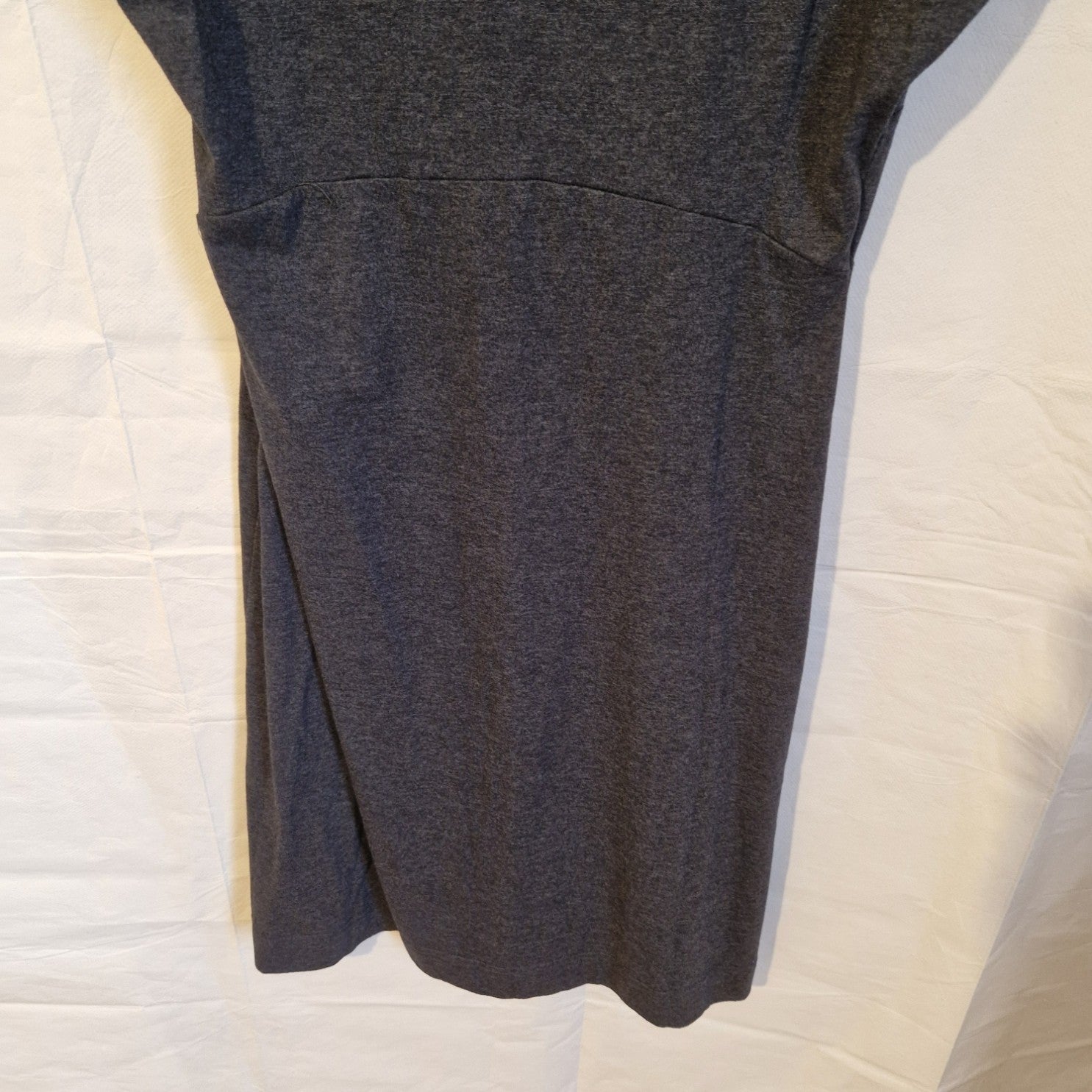 A grey Weird Fish midi shift dress in a cotton blend jersey fabric.