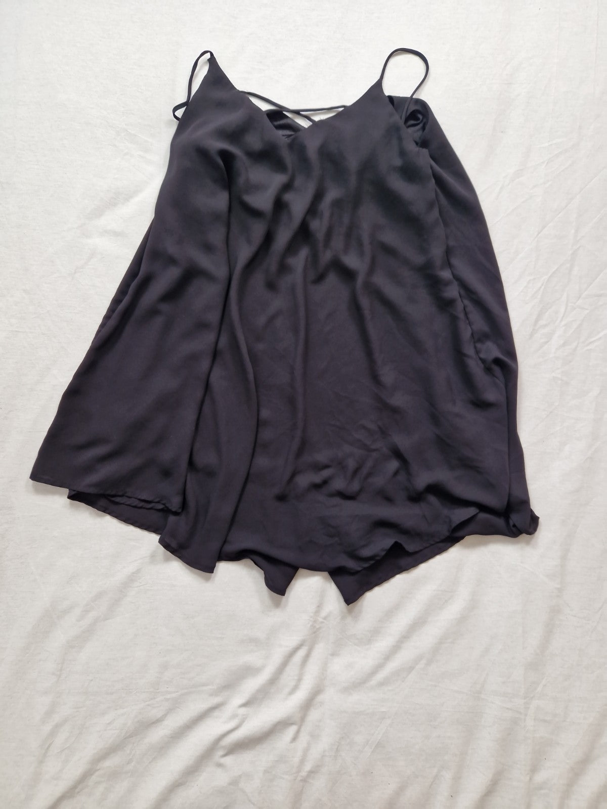 Shein Womens Black Sleeveless Blouse Off Shoulder UK S Chiffon Polyester