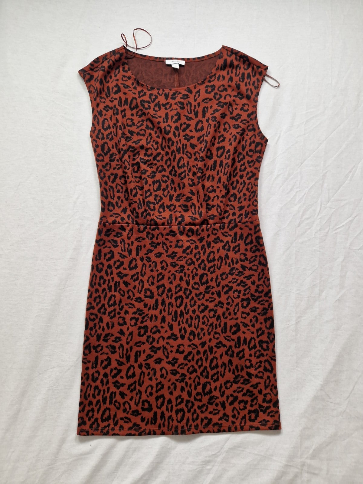 New Look Womens Maroon Leopard Print Shift Dress UK 12 Polyester