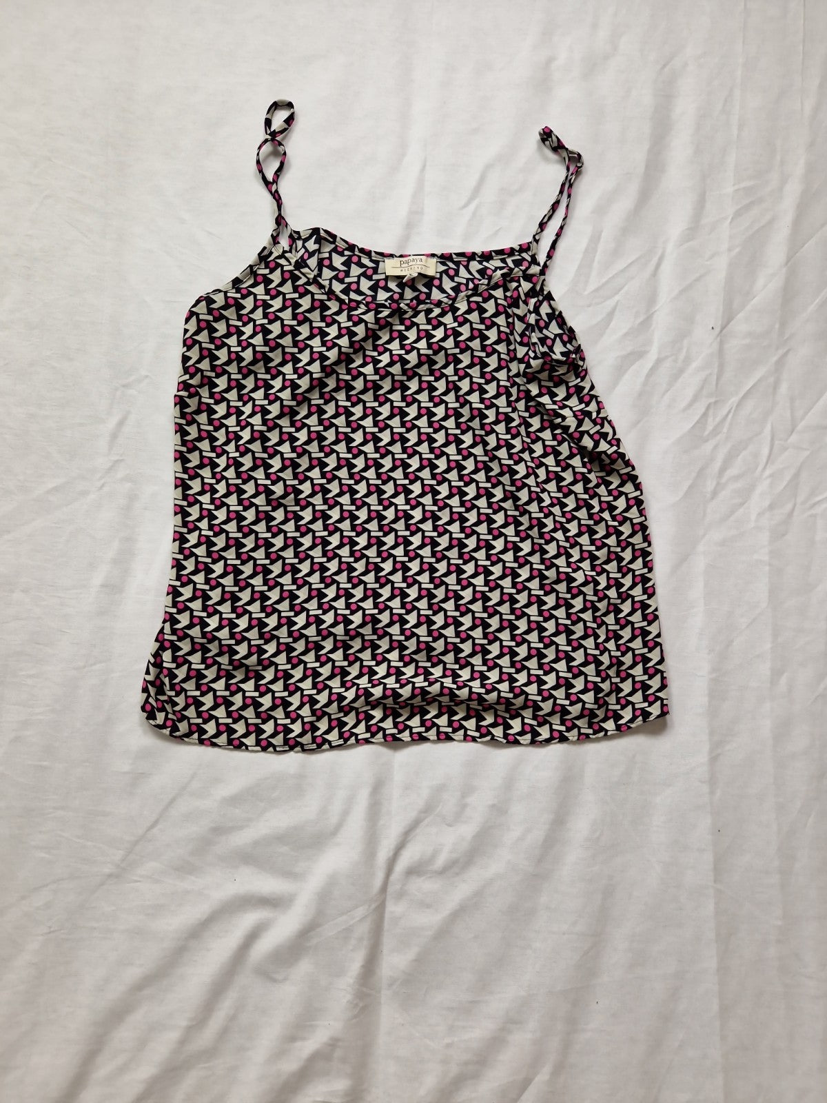 Papaya Womens Pink Camisole Top Sleeveless Off Shoulder UK 12 Polyester