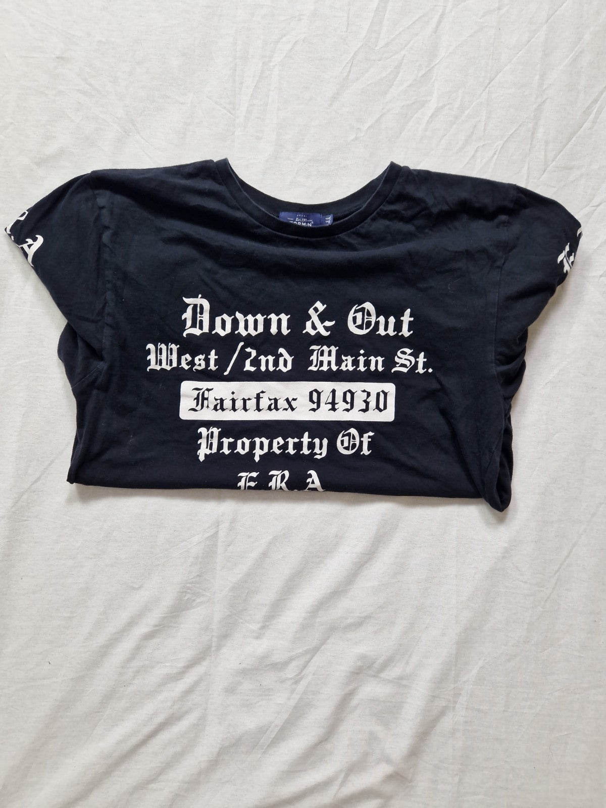 Topman Mens Black Crew Neck T-Shirt UK S Preloved