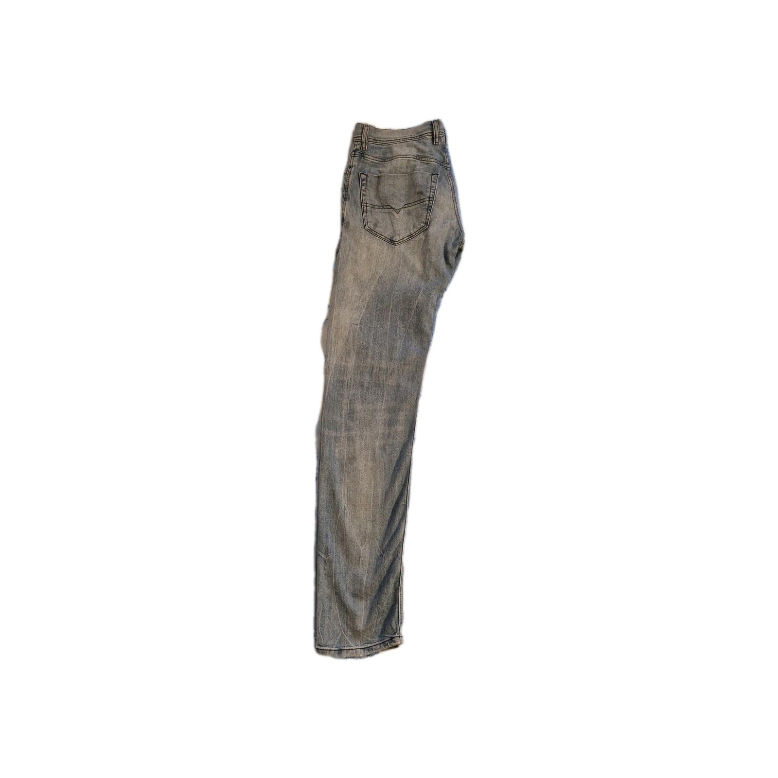 Diesel men's straight fit jeans in a vintage blue denim wash.
