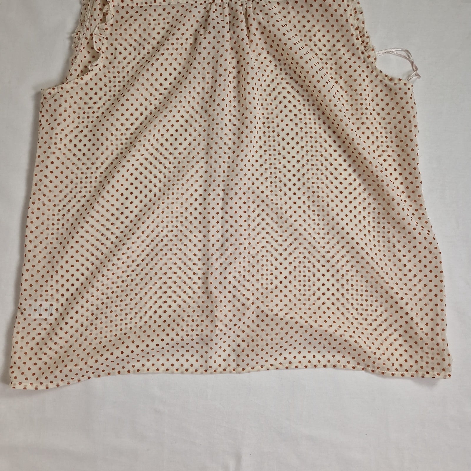 F&F Womens Blouse Top cream brown dots UK 22 India 100% polyester