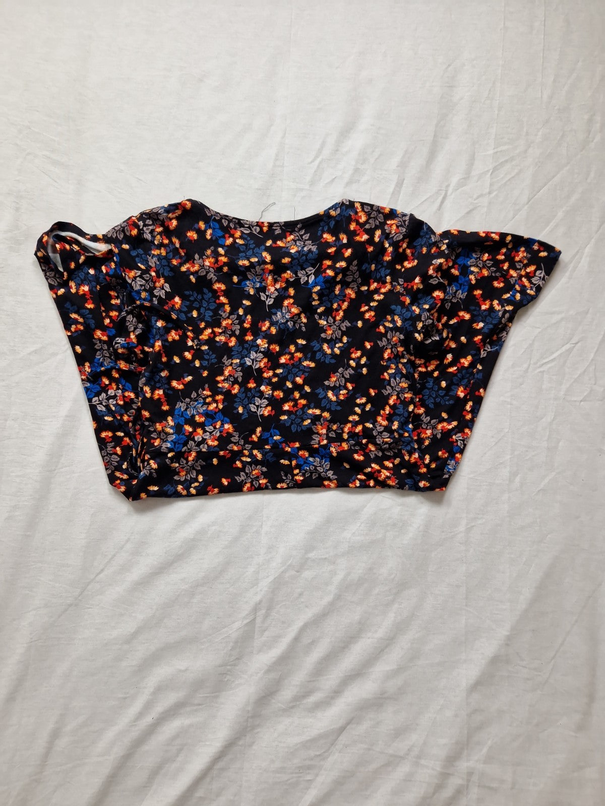 Unbranded Womens Blouse Top Black Floral UK 14