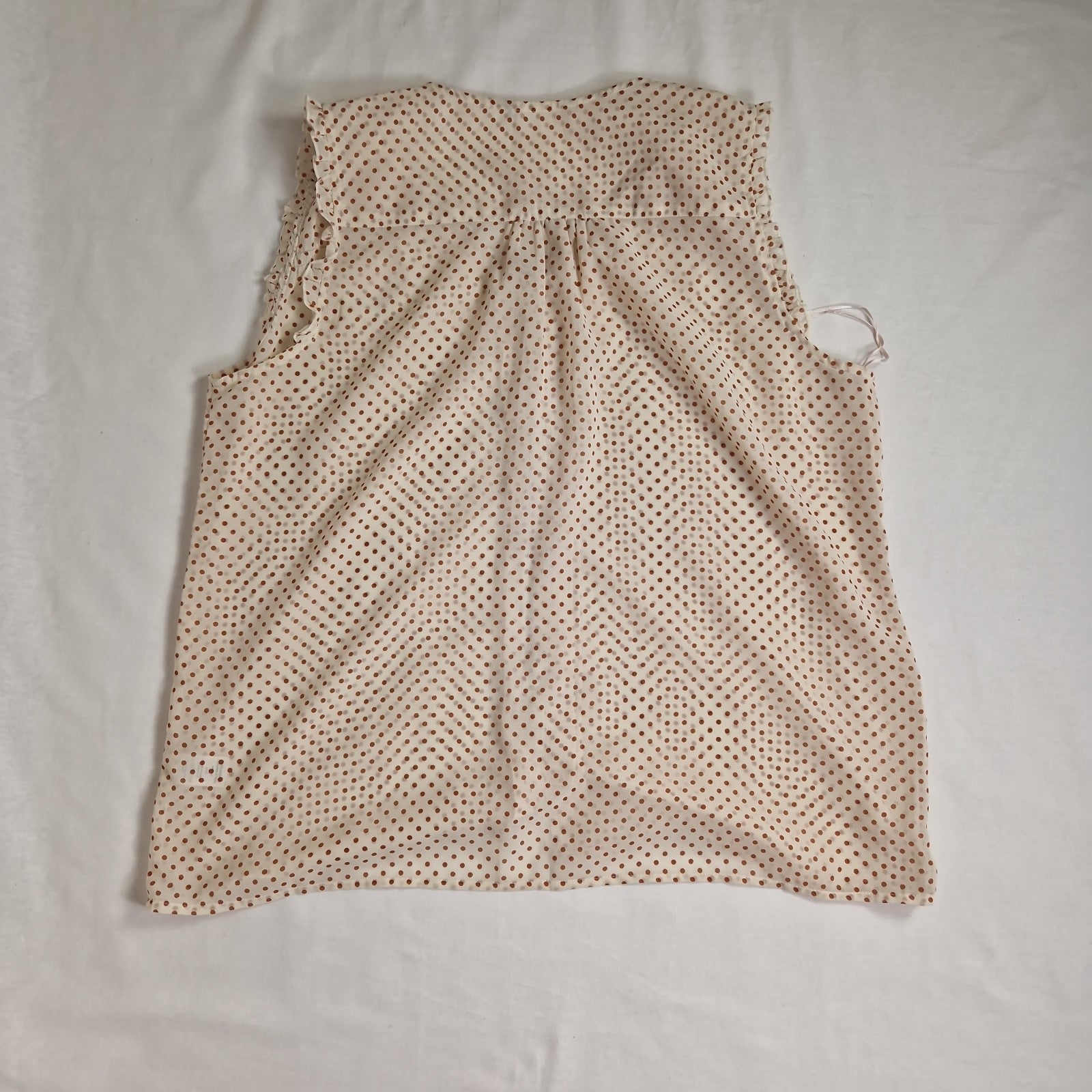 F&F Womens Blouse Top cream brown dots UK 22 India 100% polyester