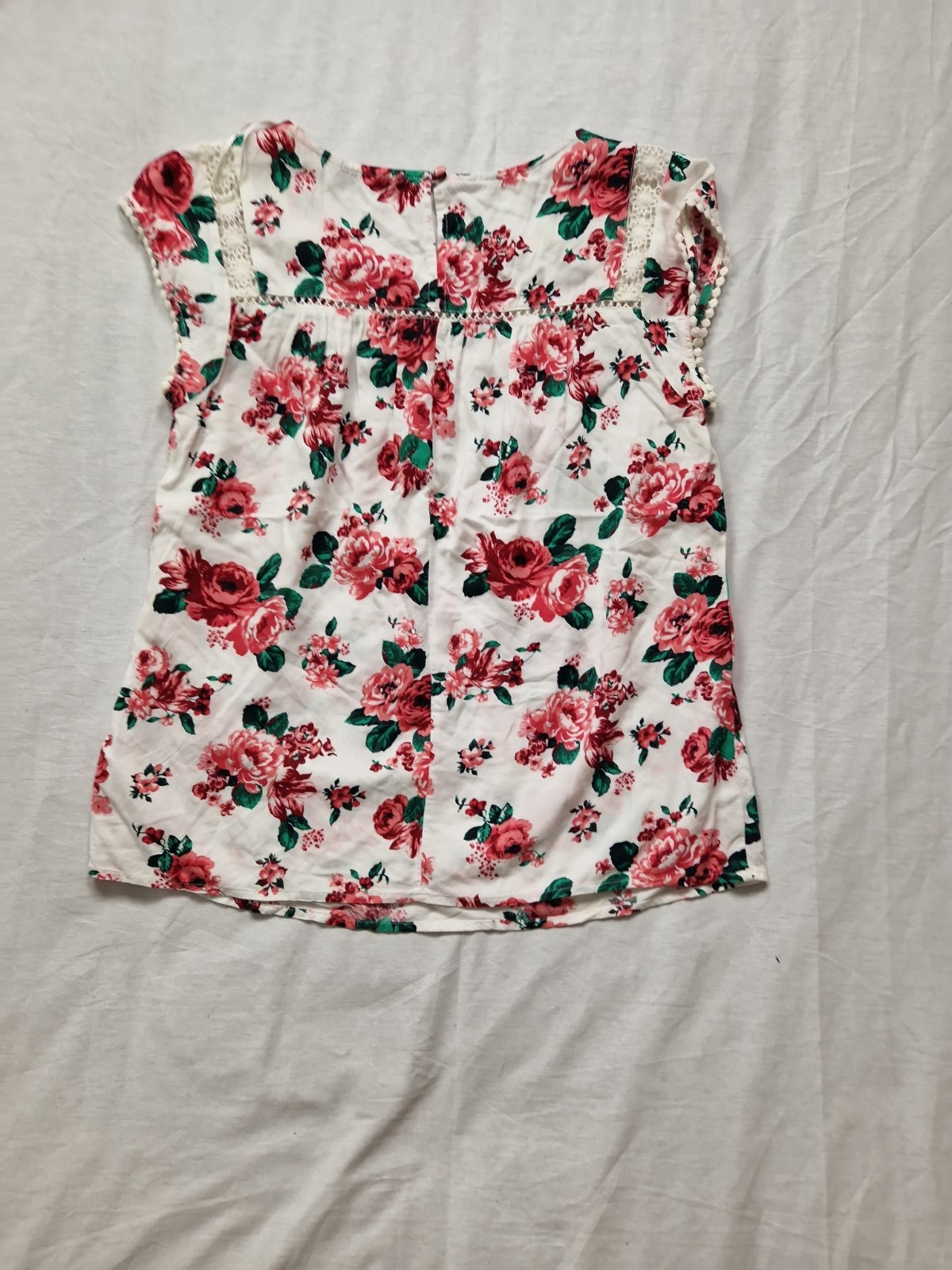 TU Womens Floral Top Blouse Pink Short Sleeve UK 10