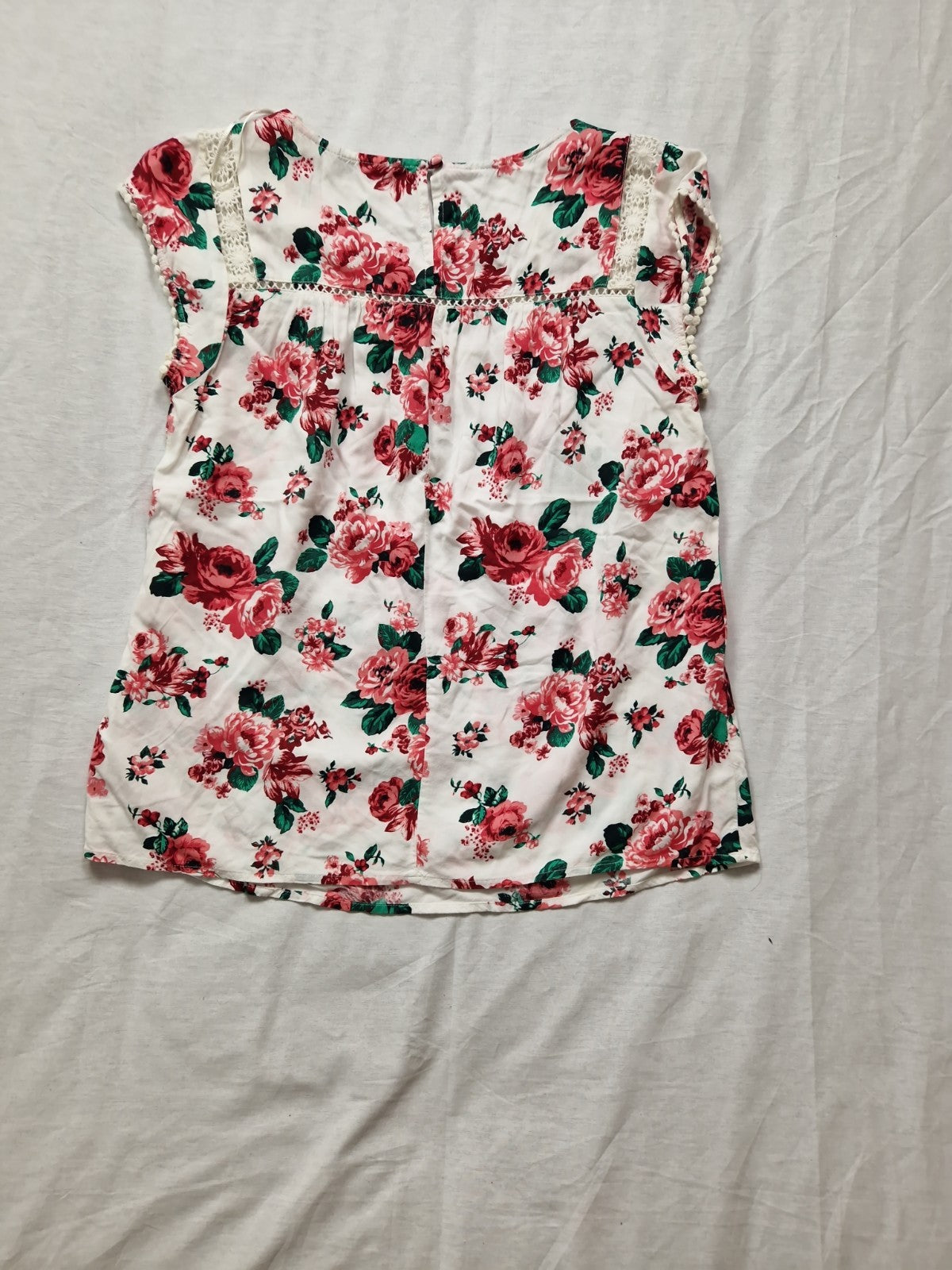 TU Womens Floral Top Blouse Pink Short Sleeve UK 10