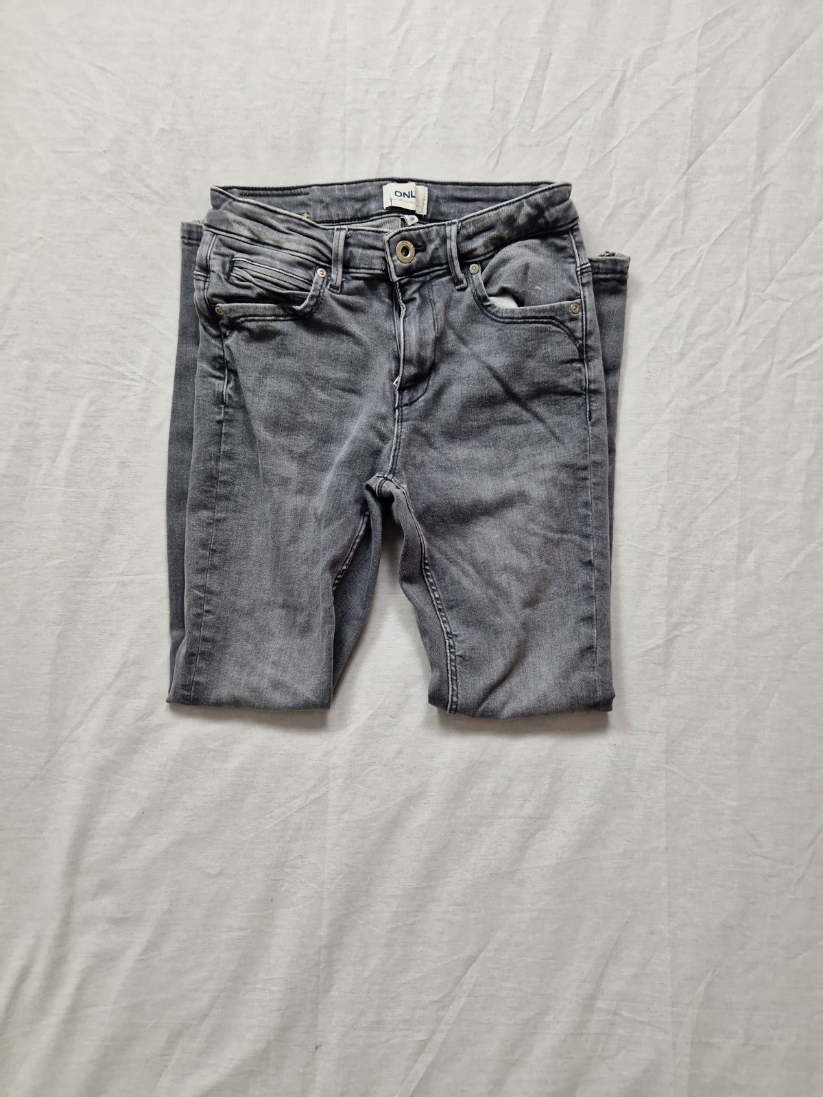 Only Womens Skinny Stretch Jeans Blue Grey Zip W28 L30