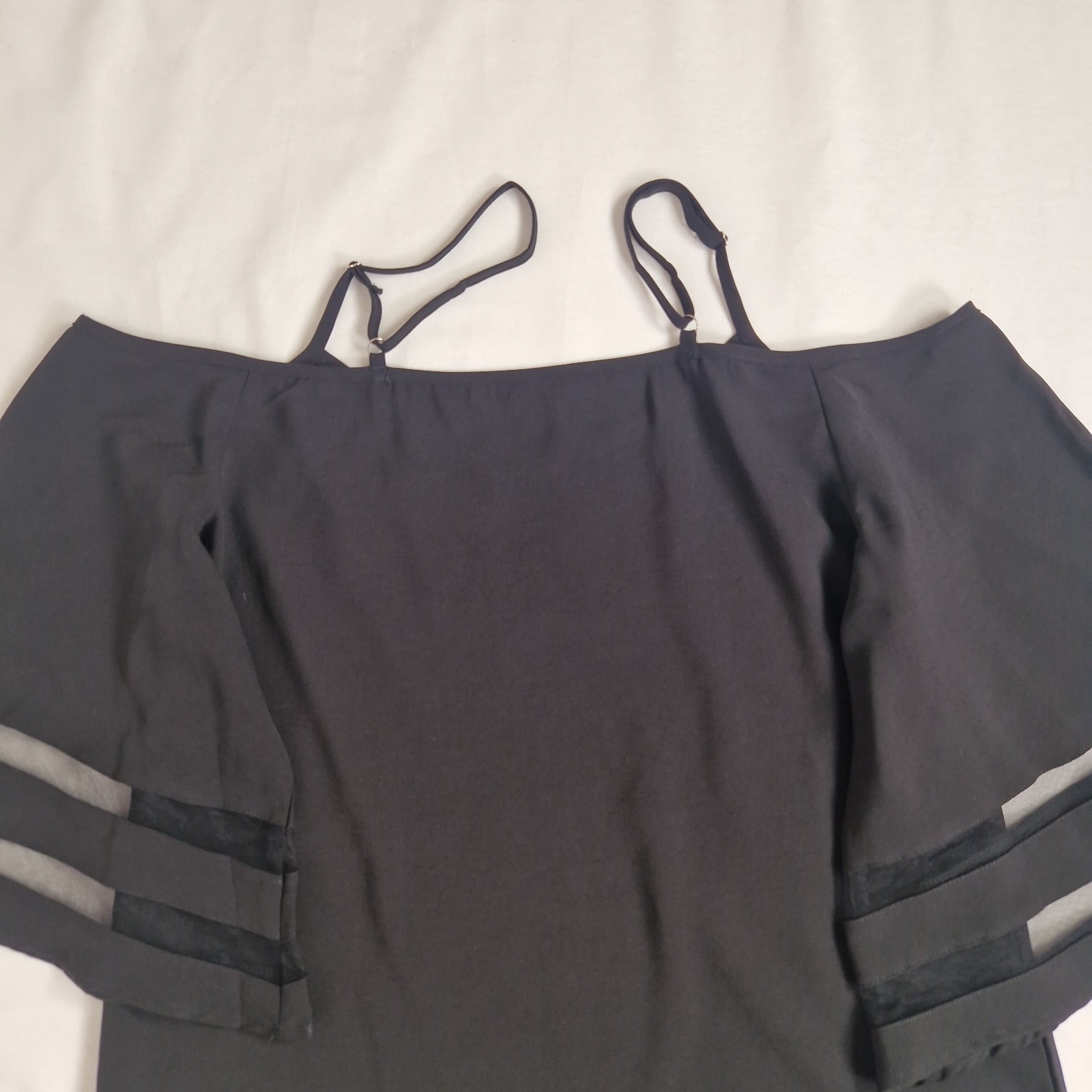 Unbranded Womens Blouse Top Black Tunic UK 14 16
