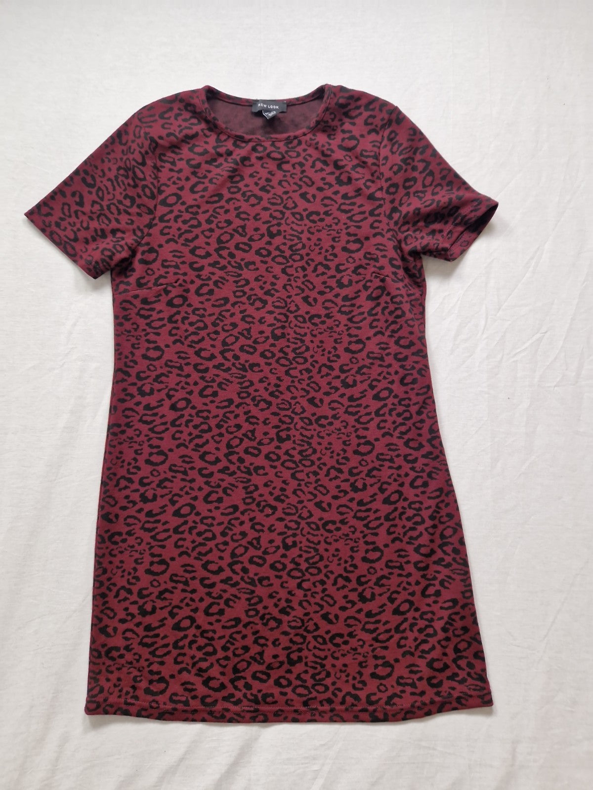 Nine West Womens A Line Dress Red Leopard Print Polyester UK M